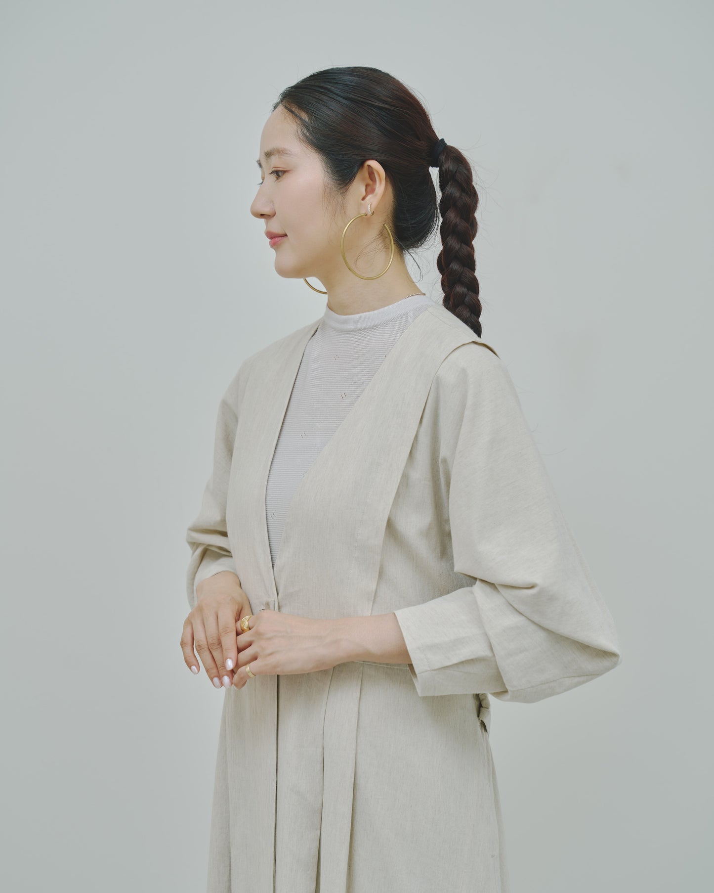 野霧 - Linen&Cotton stretch coat -