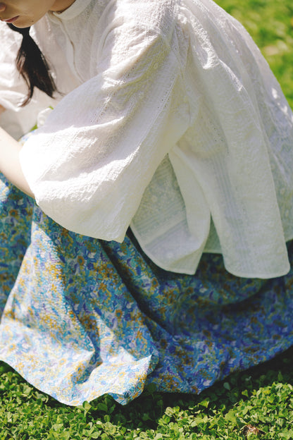 自宅洗濯可/日よけ総刺繍ブラウス【木陰】