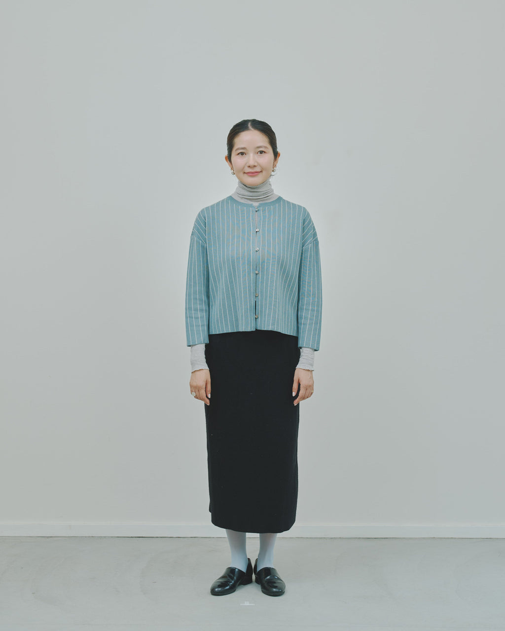 日々 - Lyocell & cashmere jacquard cardigan -
