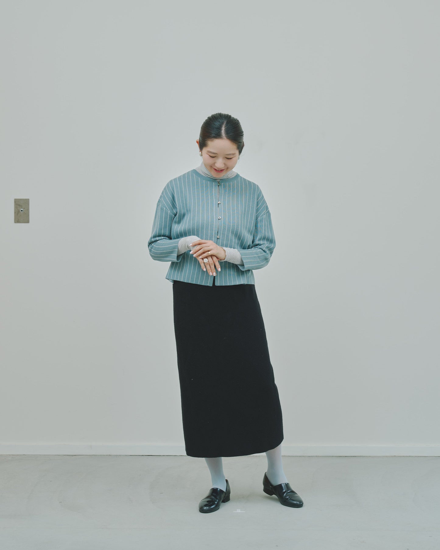 日々 - Cashmere jacquard cardigan -