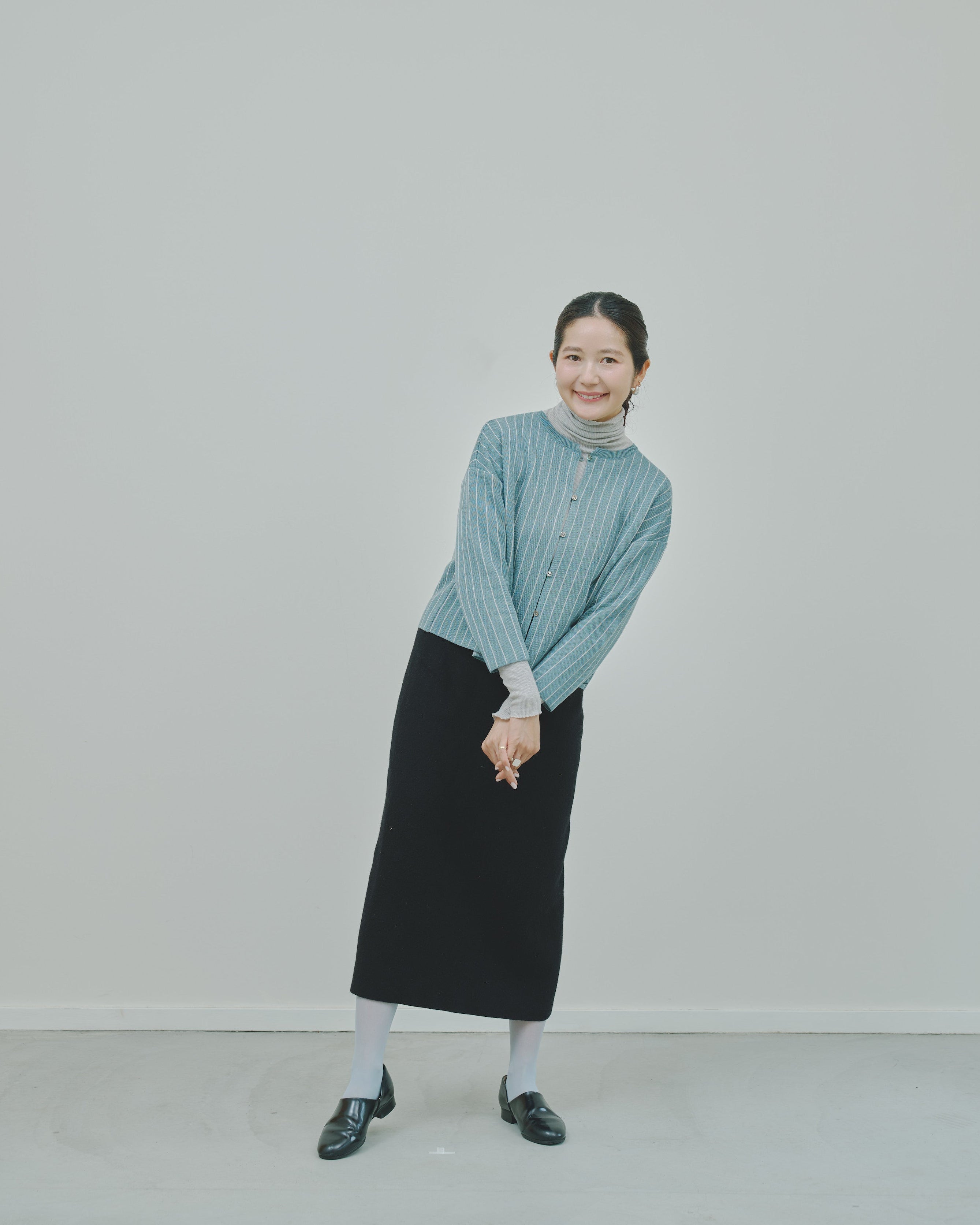 日々 - Lyocell & cashmere jacquard cardigan -
