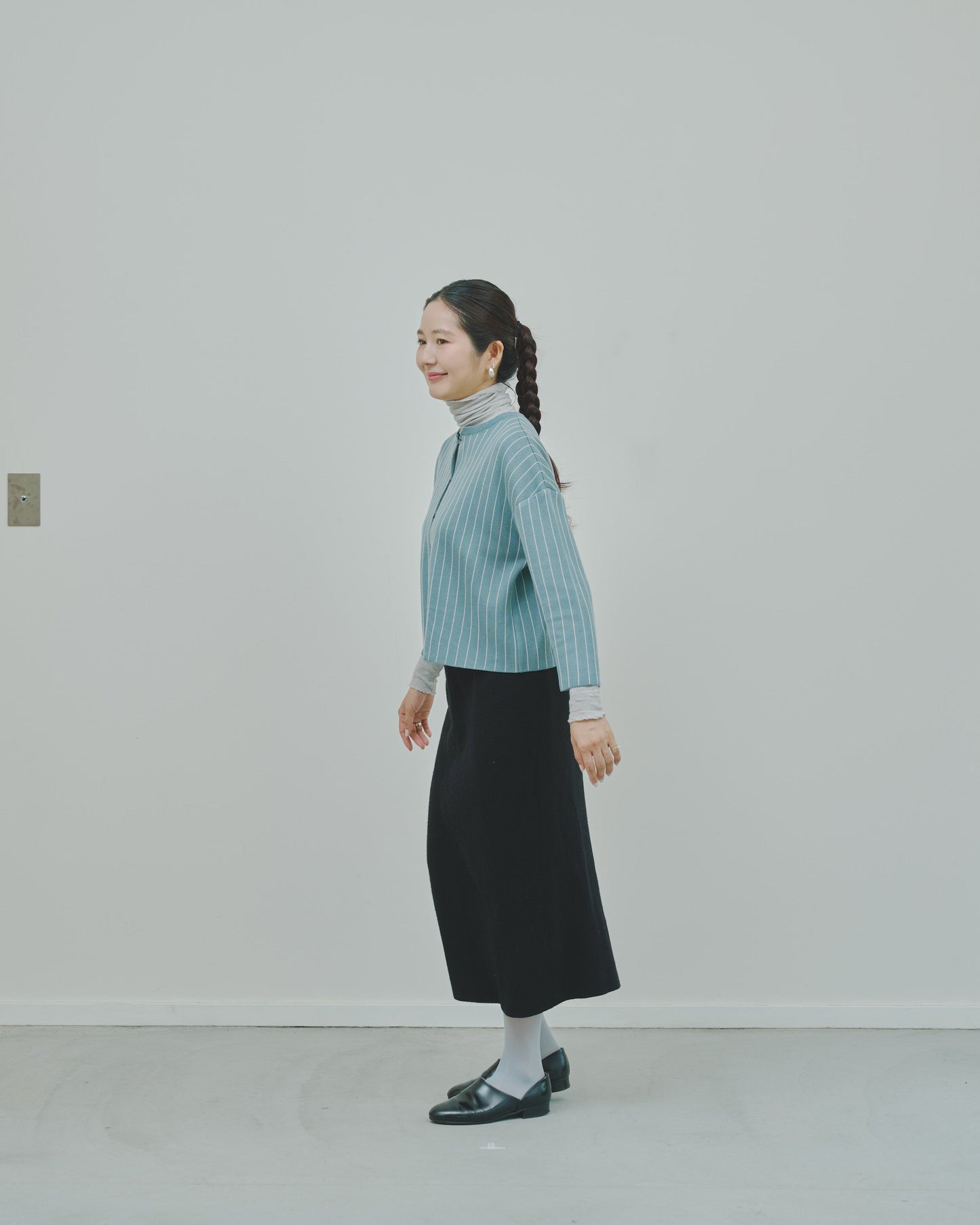日々 - Cashmere jacquard cardigan -