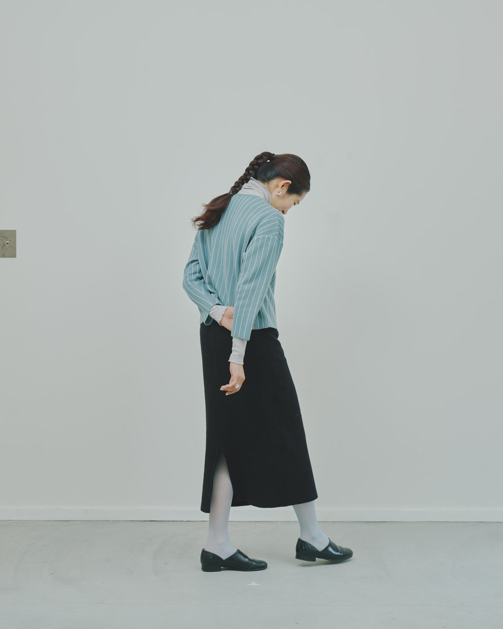 日々 - Lyocell & cashmere jacquard cardigan -