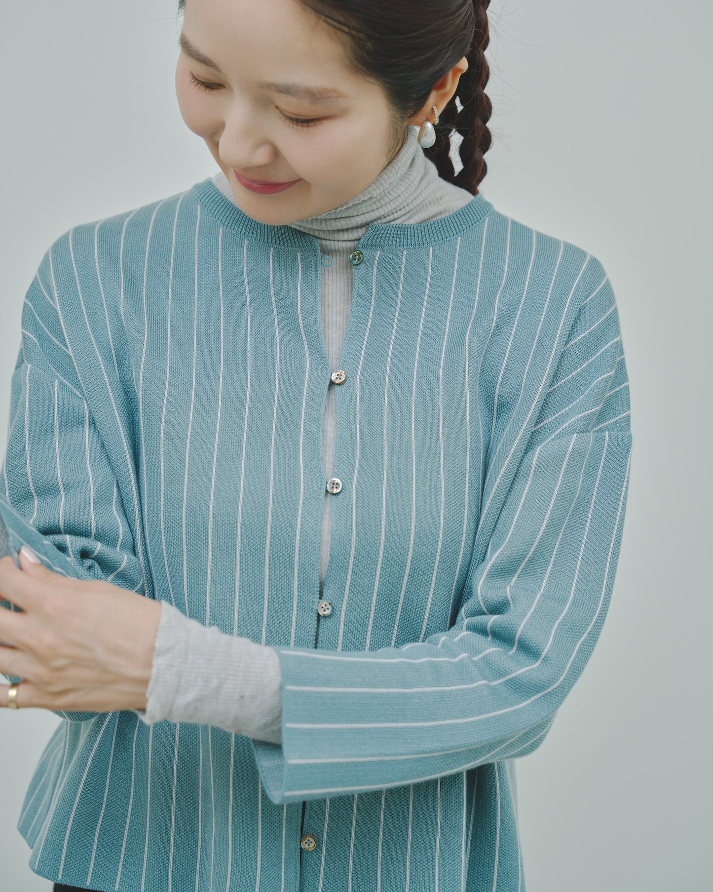 日々 - Cashmere jacquard cardigan -
