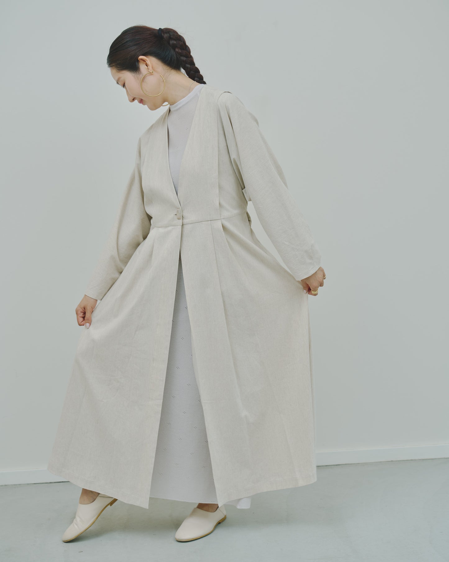 野霧 - Linen&Cotton stretch coat -