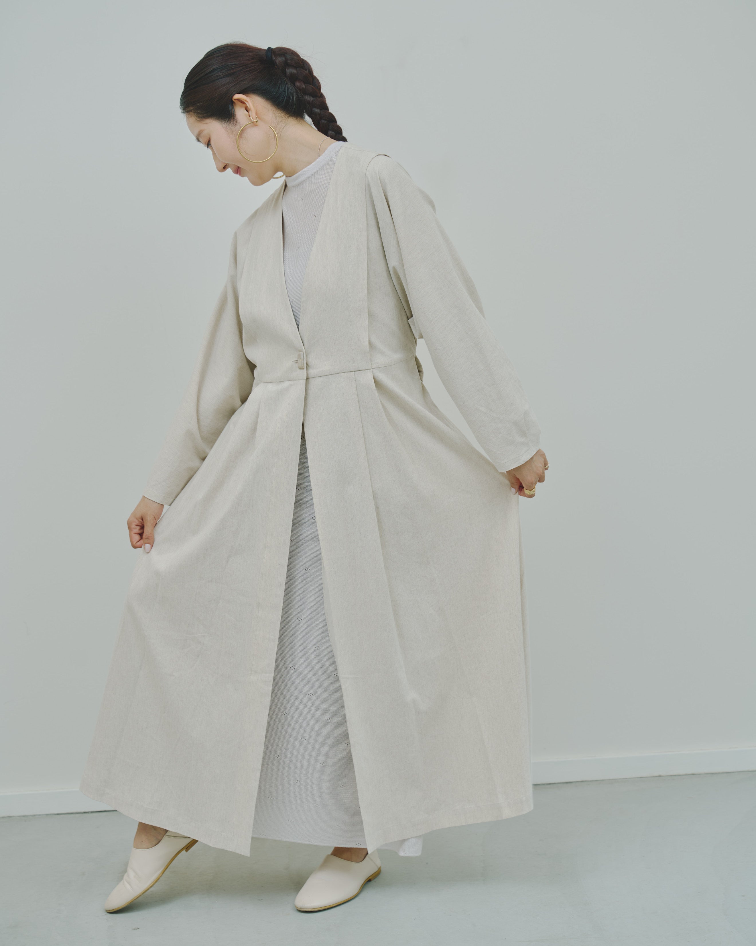 野霧 - Linen&Cotton stretch coat -