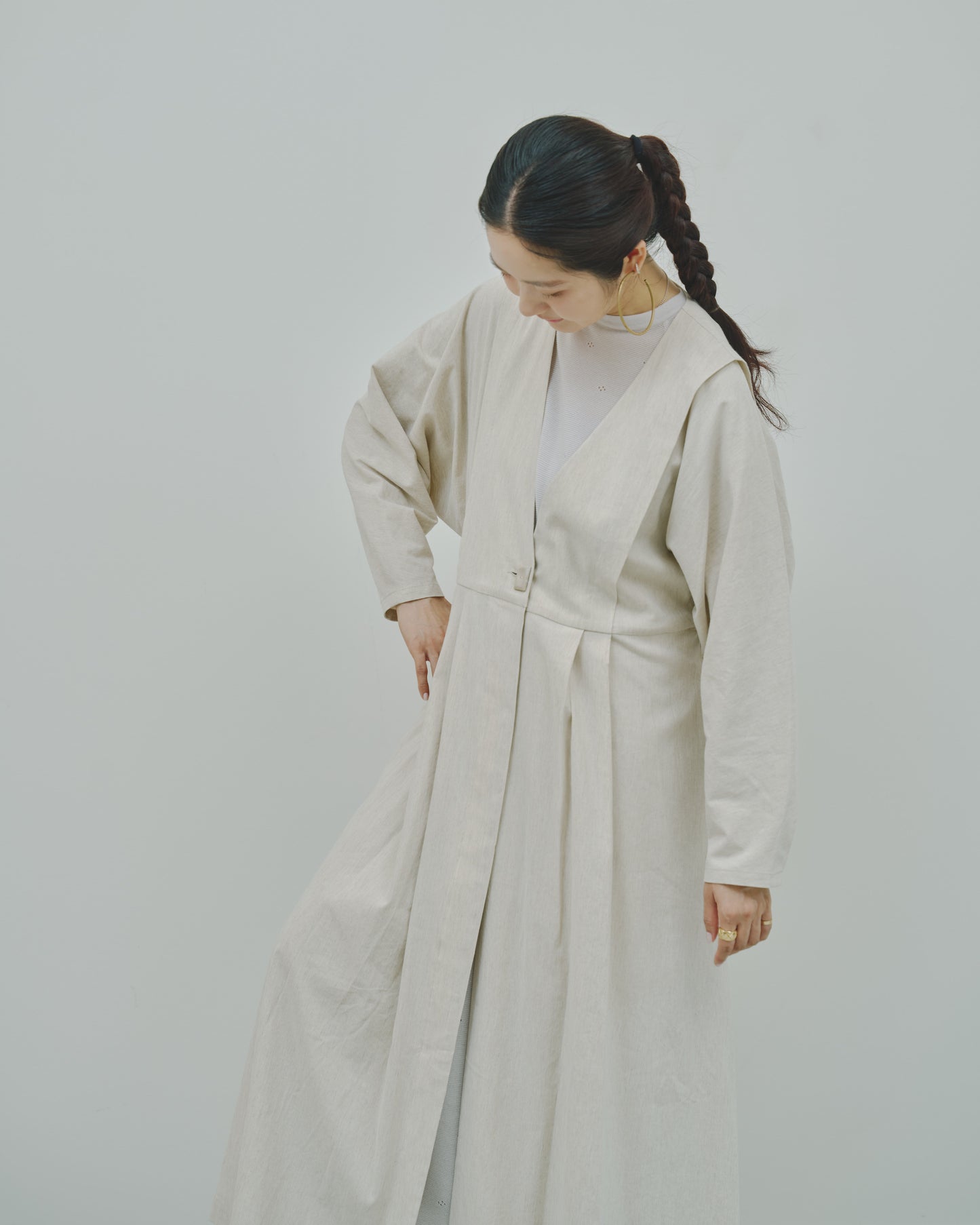 野霧 - Linen&Cotton stretch coat -