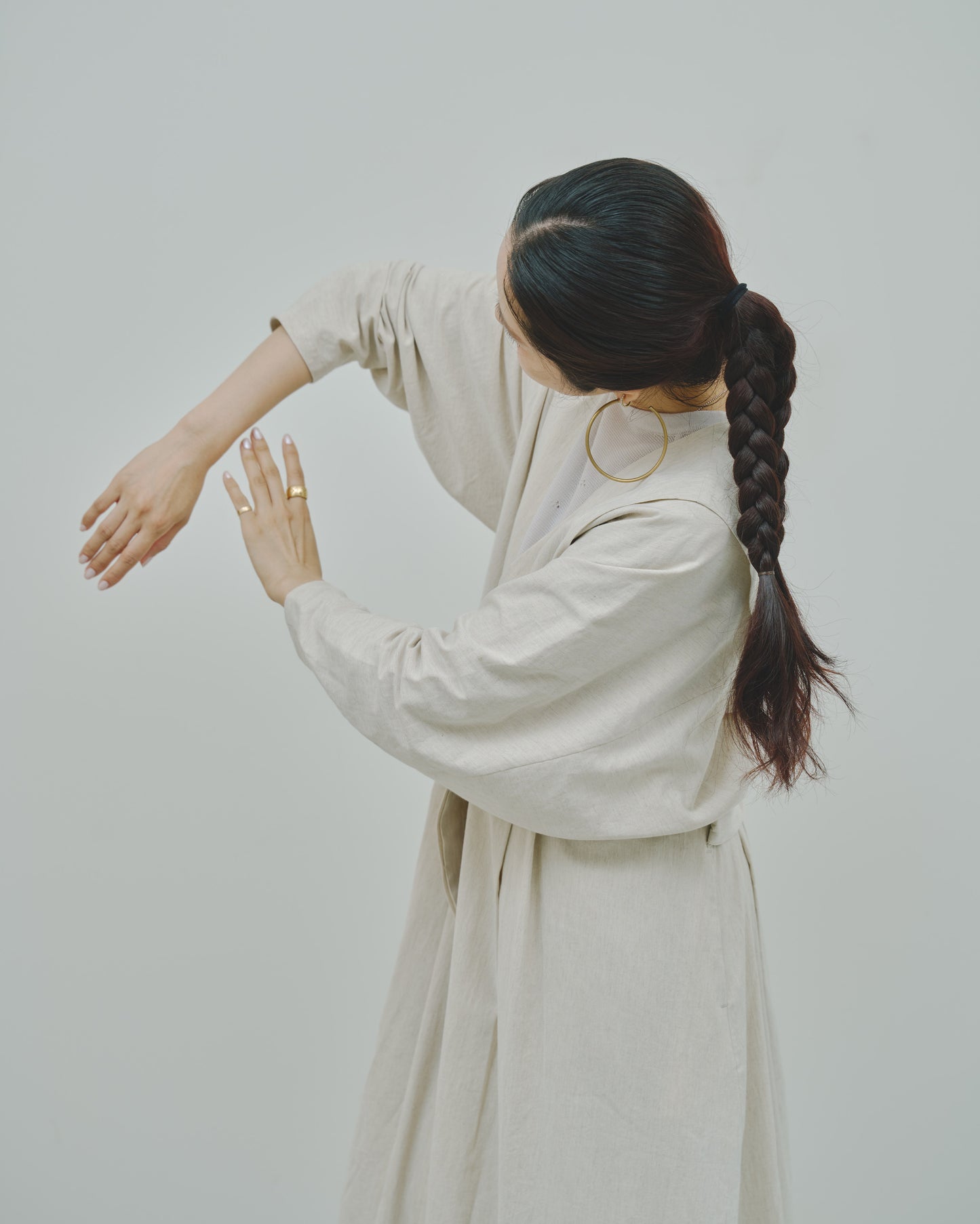 野霧 - Linen&Cotton stretch coat -