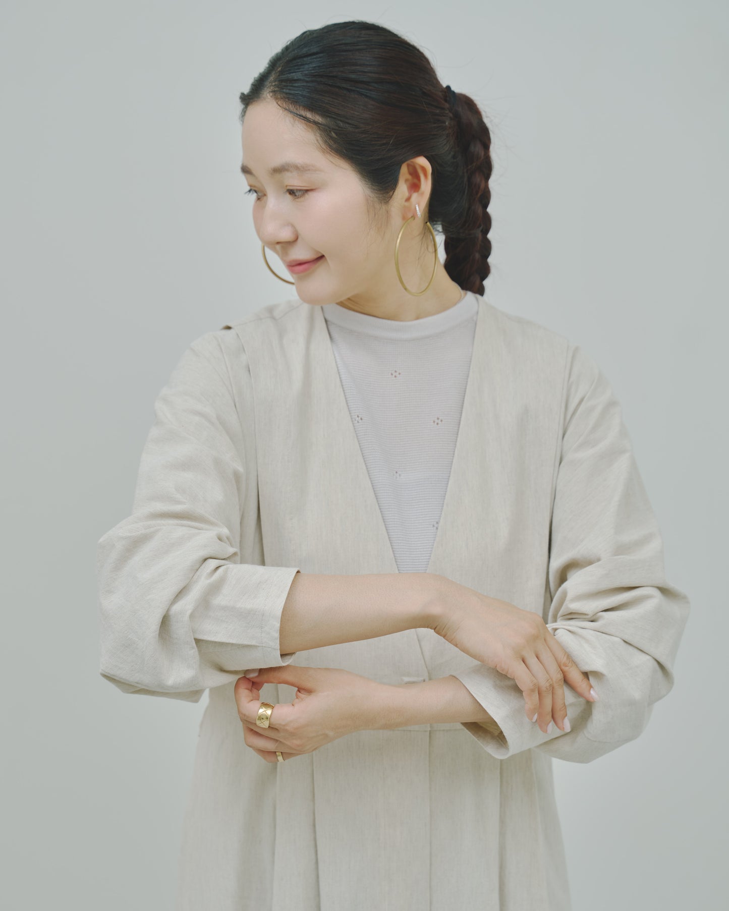 野霧 - Linen&Cotton stretch coat -