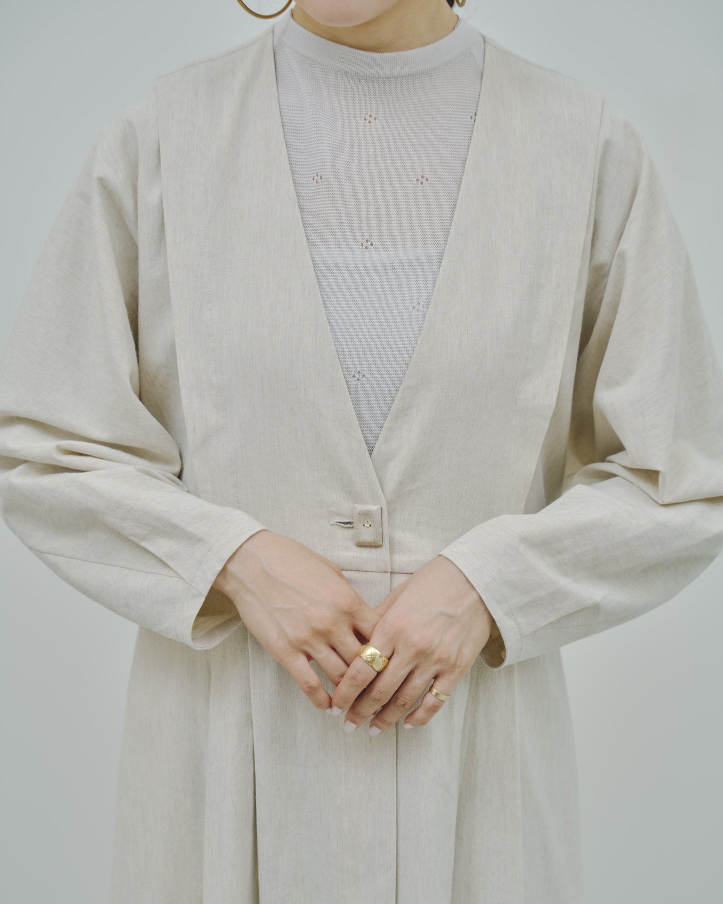 野霧 - Linen&Cotton stretch coat -