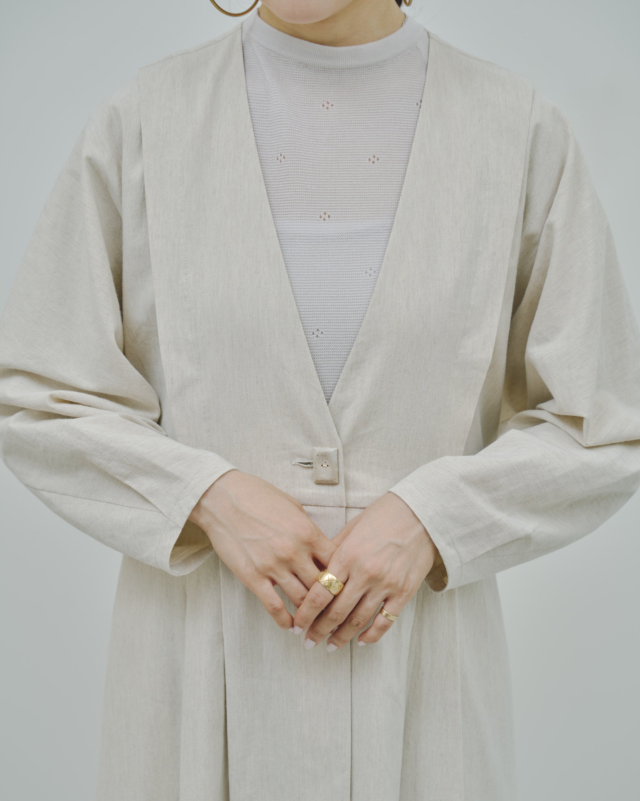 野霧 - Linen&Cotton stretch coat -