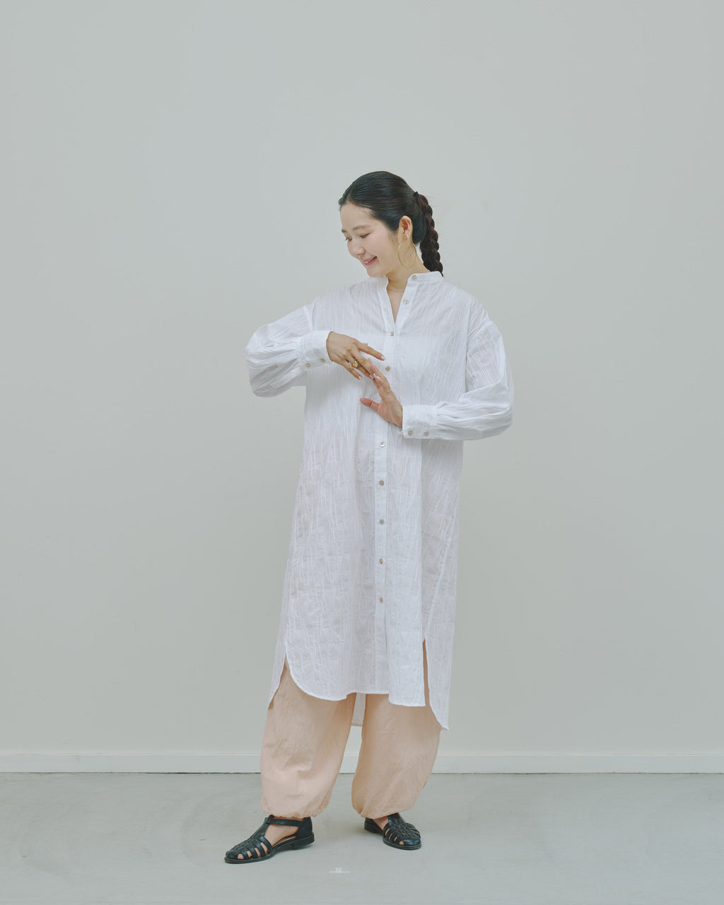 さざ波 - Cotton shirt dress -