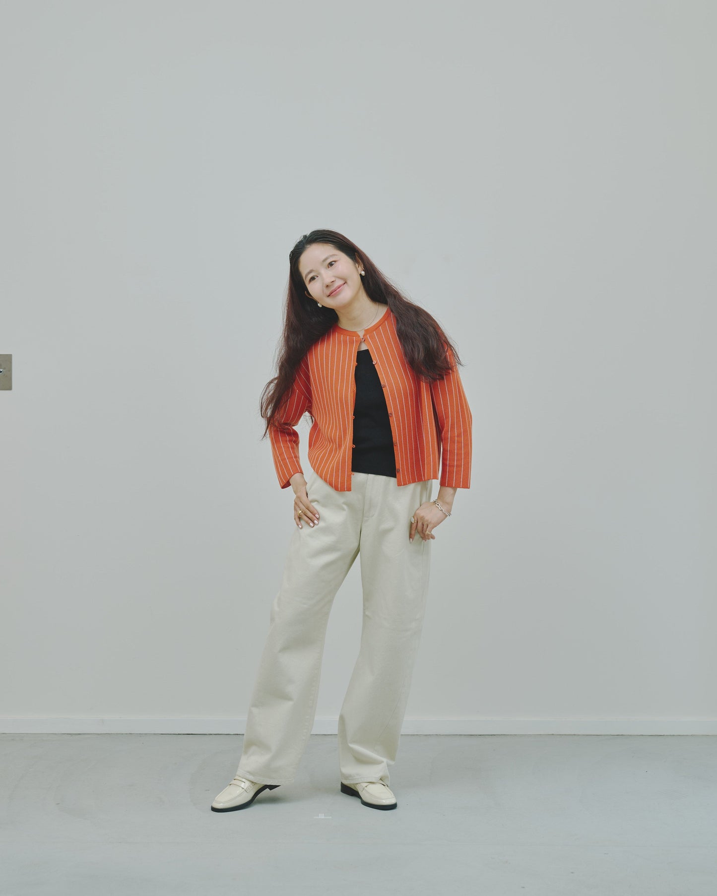 日々 - Cashmere jacquard cardigan -