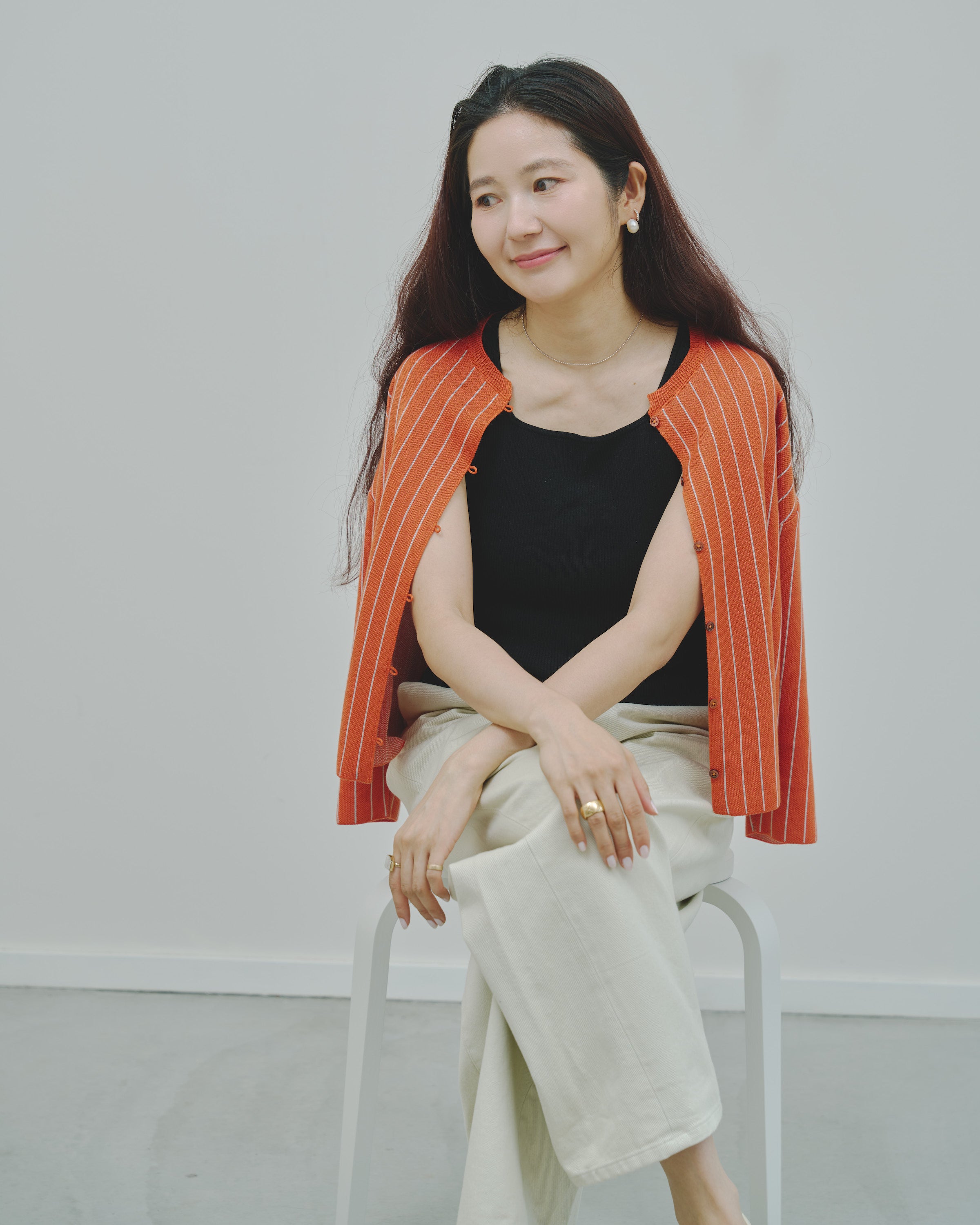 日々 - Lyocell & cashmere jacquard cardigan -