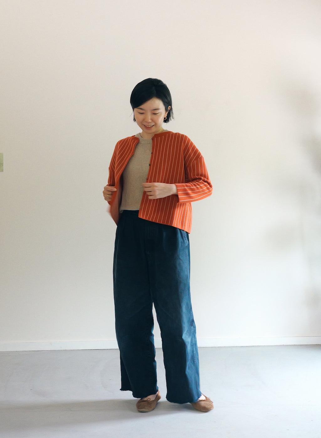 日々 - Lyocell & cashmere jacquard cardigan -