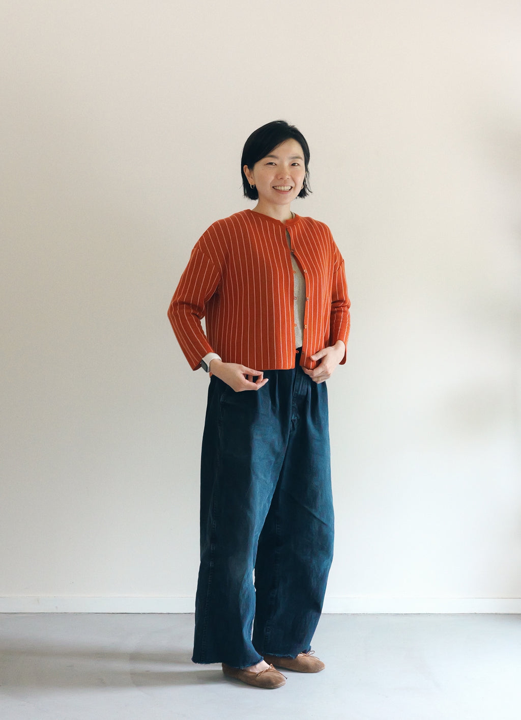 日々 - Lyocell & cashmere jacquard cardigan -