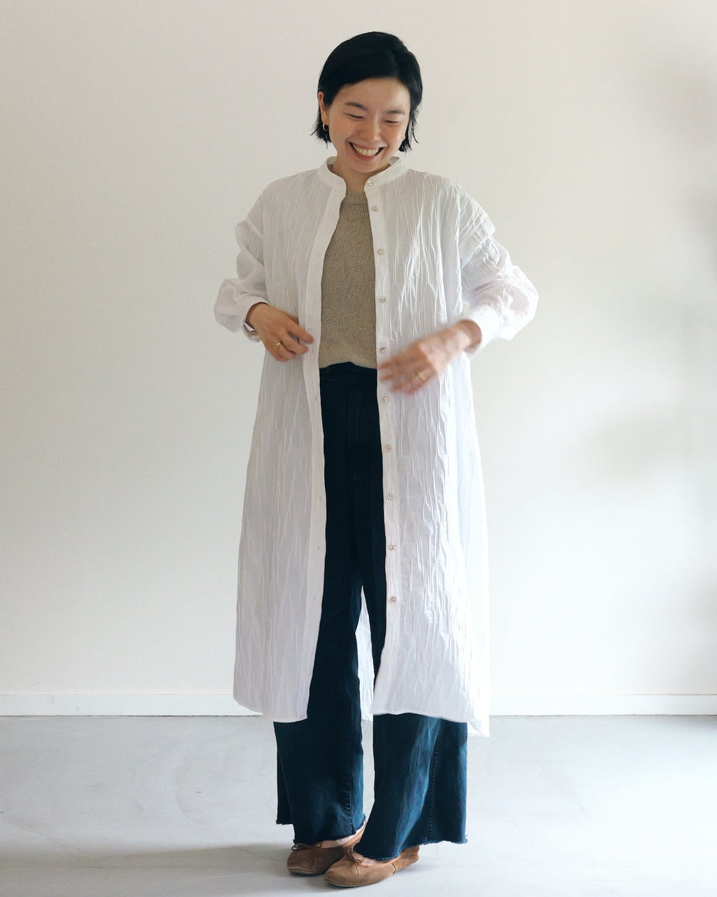 さざ波 - Cotton shirt dress -