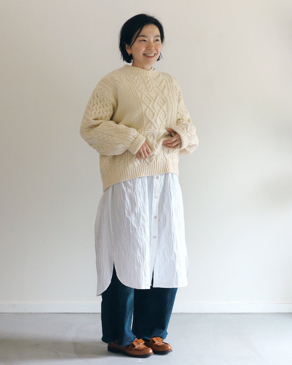 さざ波 - Cotton shirt dress -