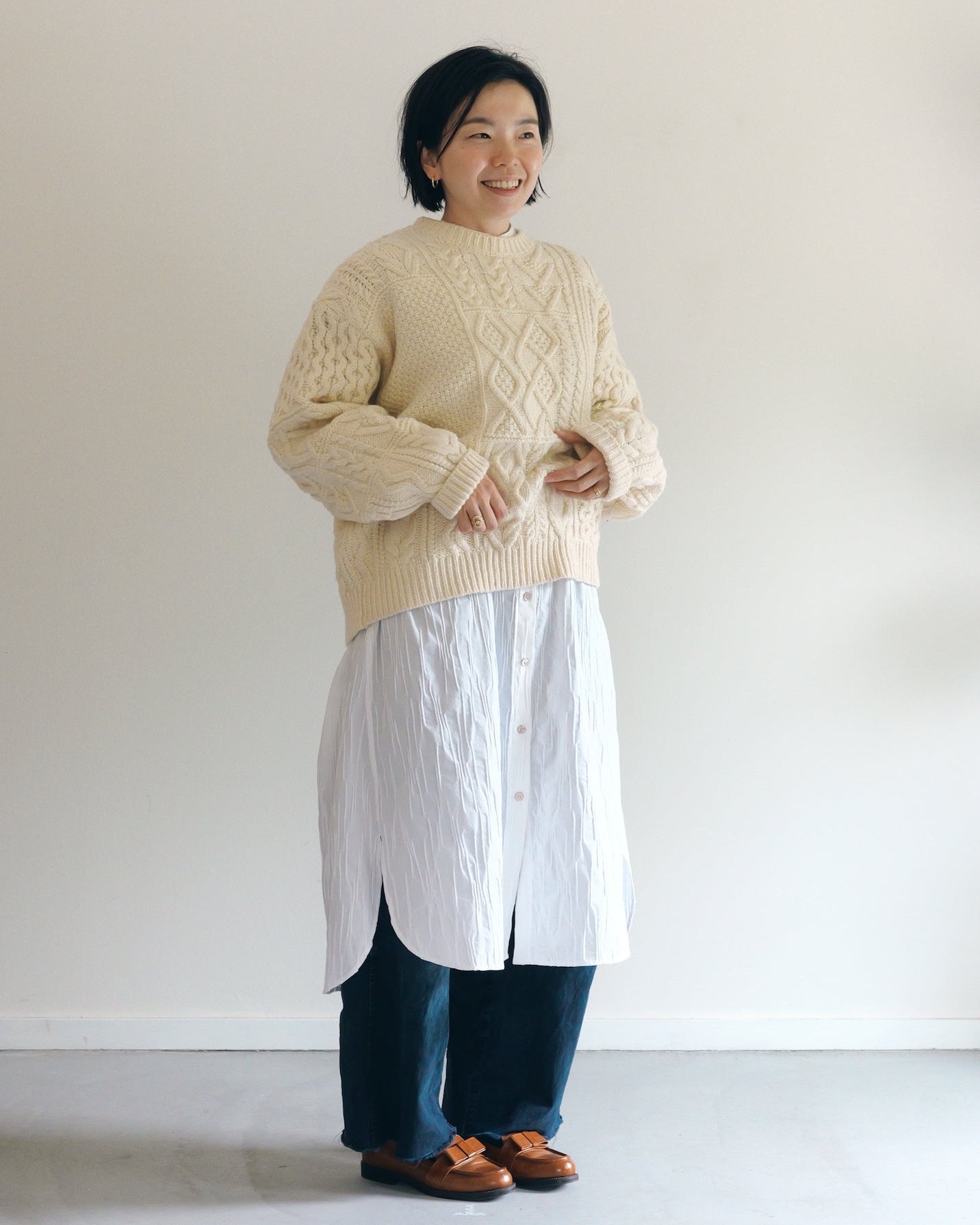 さざ波 - Cotton shirt dress -