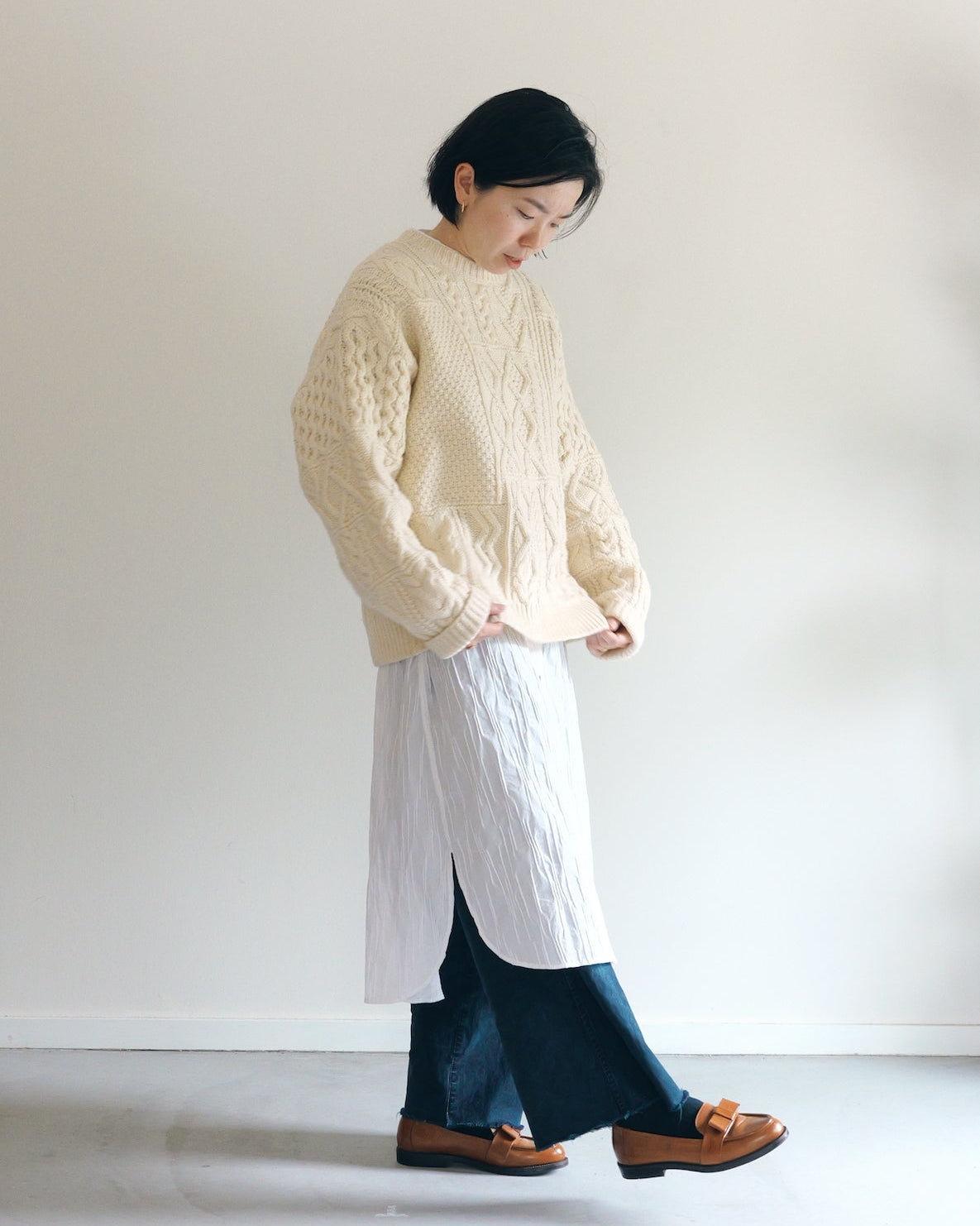 さざ波 - Cotton shirt dress -