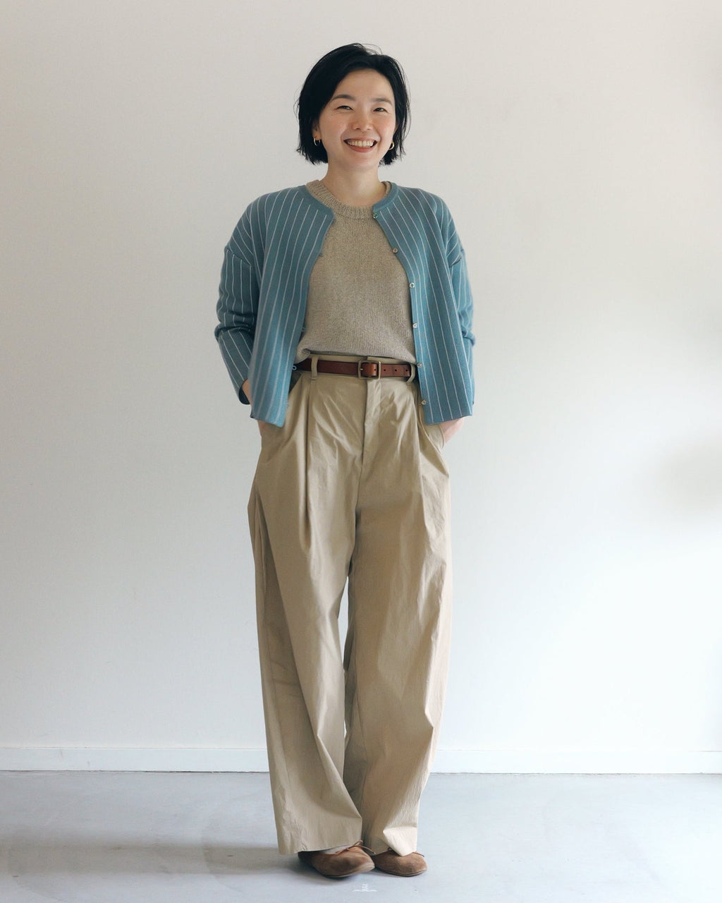 日々 - Lyocell & cashmere jacquard cardigan -