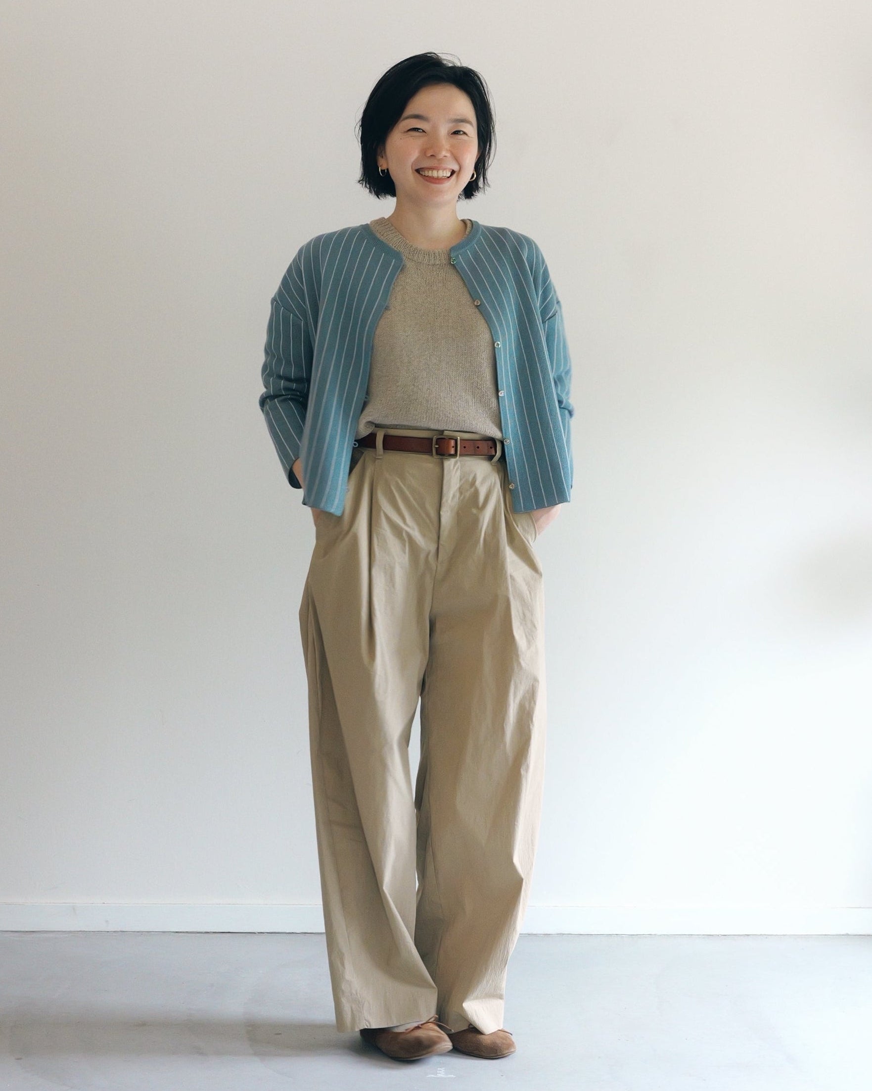 日々 - Lyocell & cashmere jacquard cardigan -