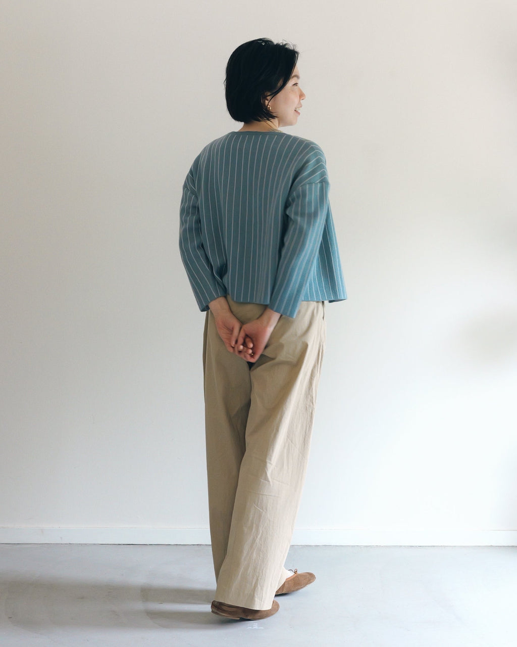 日々 - Lyocell & cashmere jacquard cardigan -