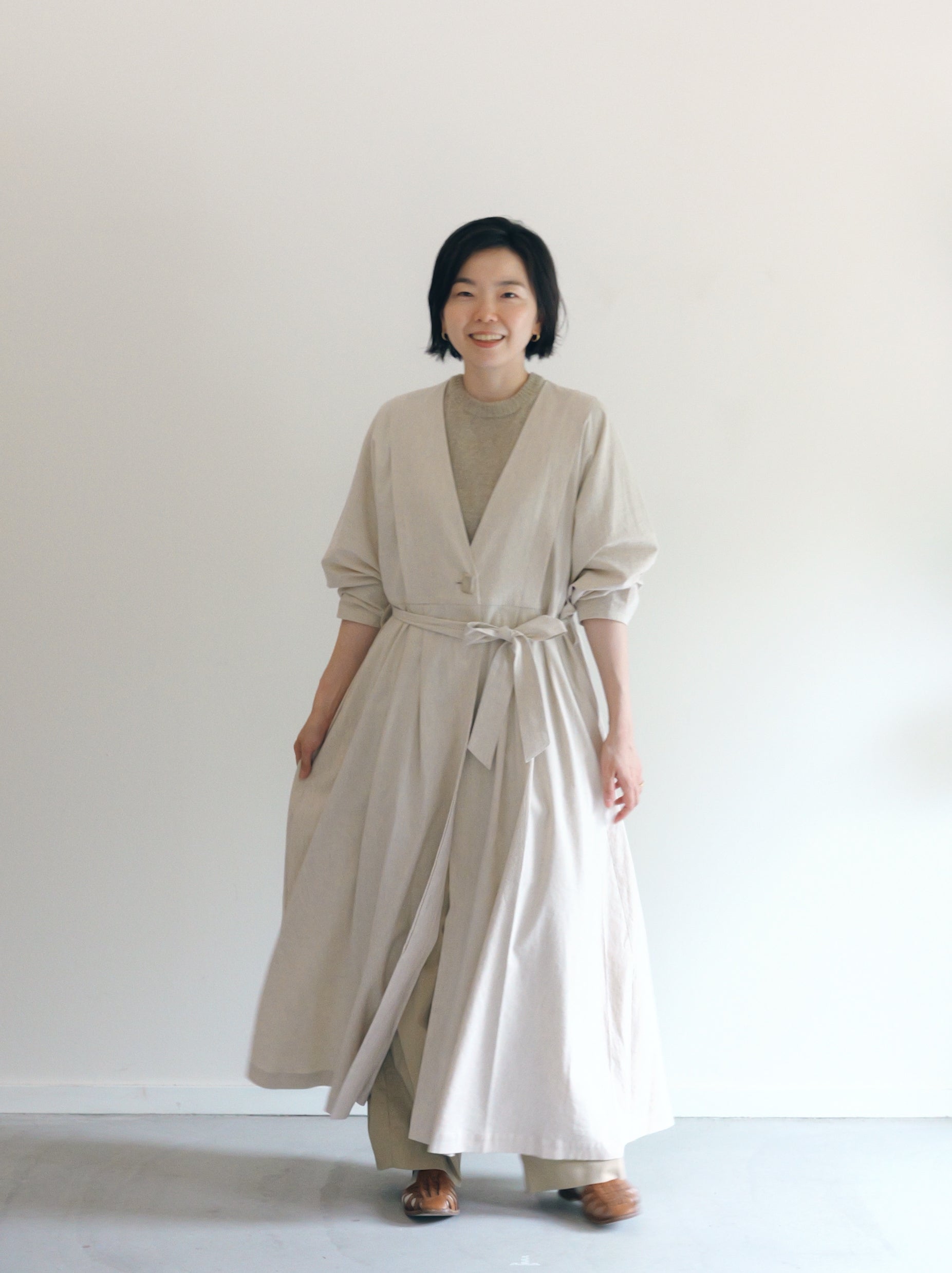野霧 - Linen&Cotton stretch coat -