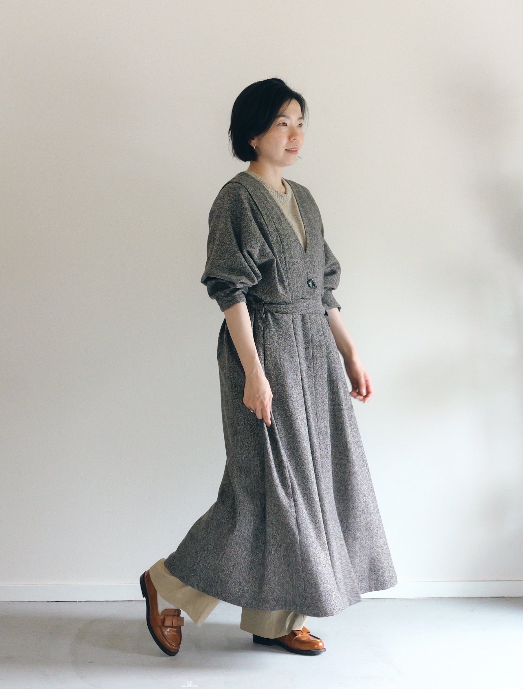 豊穣 - Wool tweed coat -