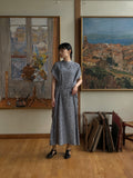 夏影 - Cotton Floral Jacquard Dress -