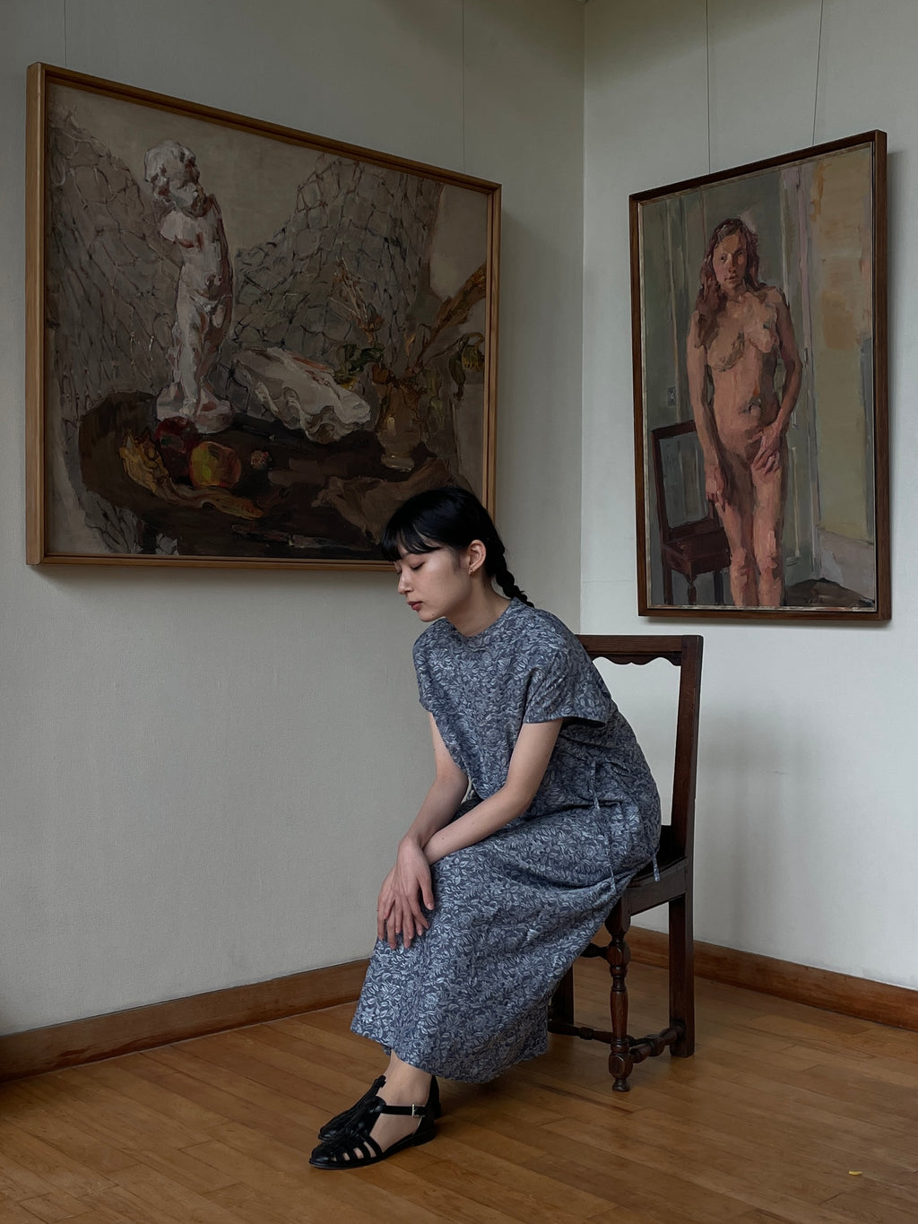 夏影 - Cotton Floral Jacquard Dress -