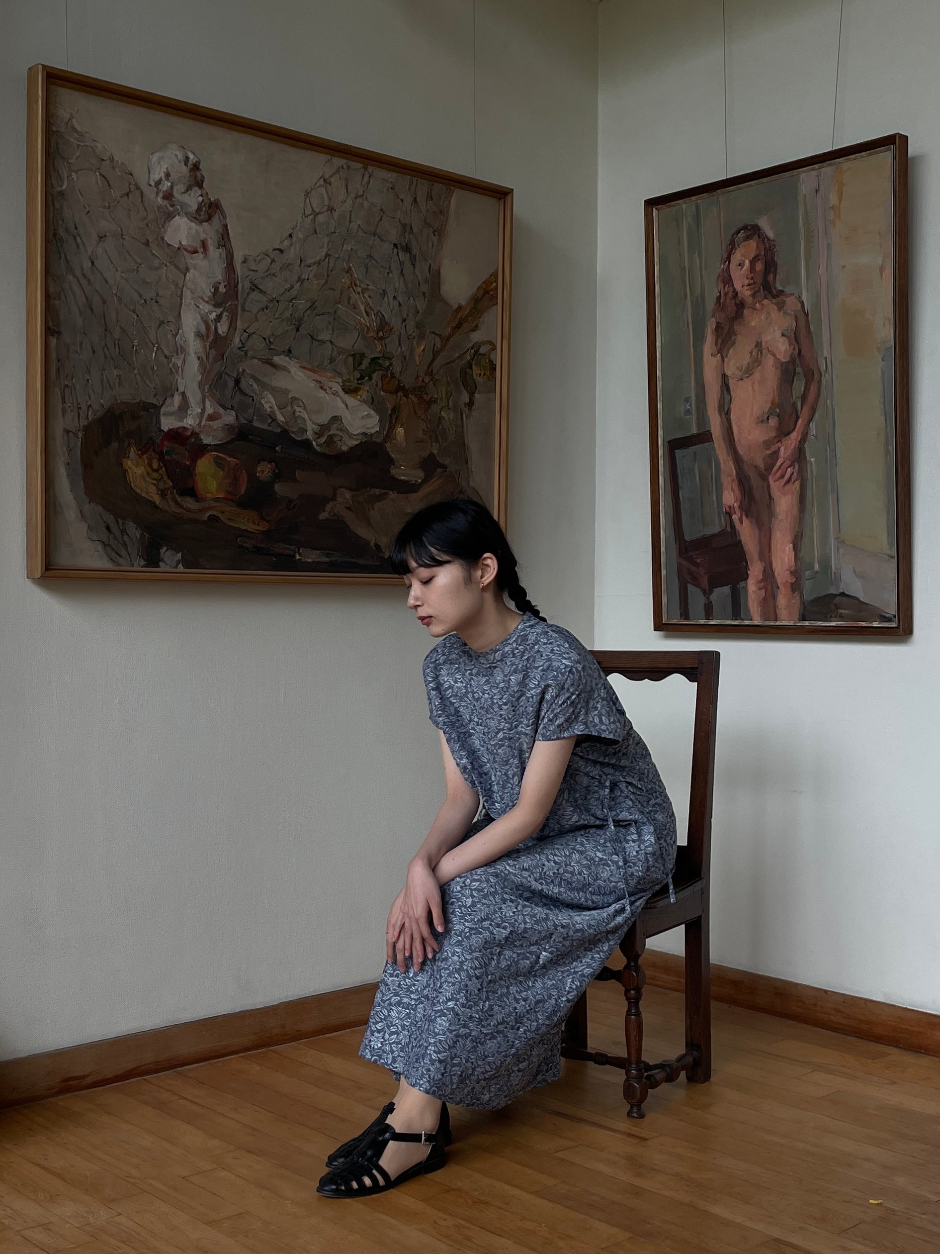 夏影 - Cotton Floral Jacquard Dress -