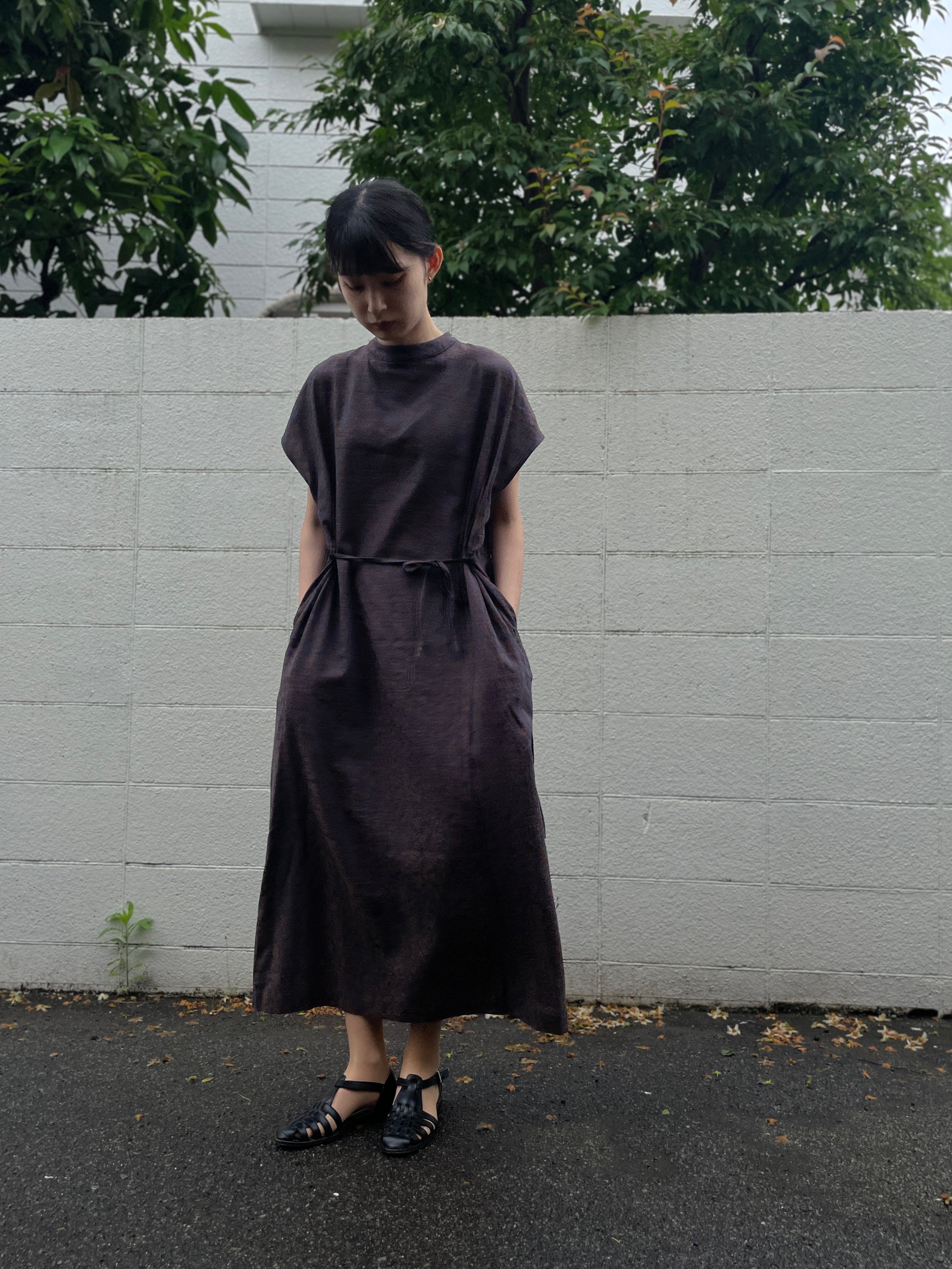 夏影 - Cotton Floral Jacquard Dress -