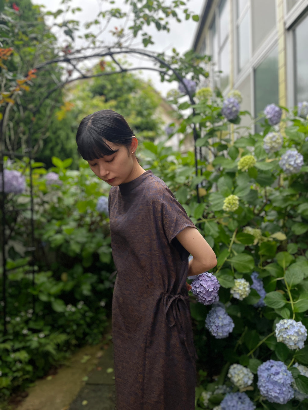 夏影 - Cotton Floral Jacquard Dress -