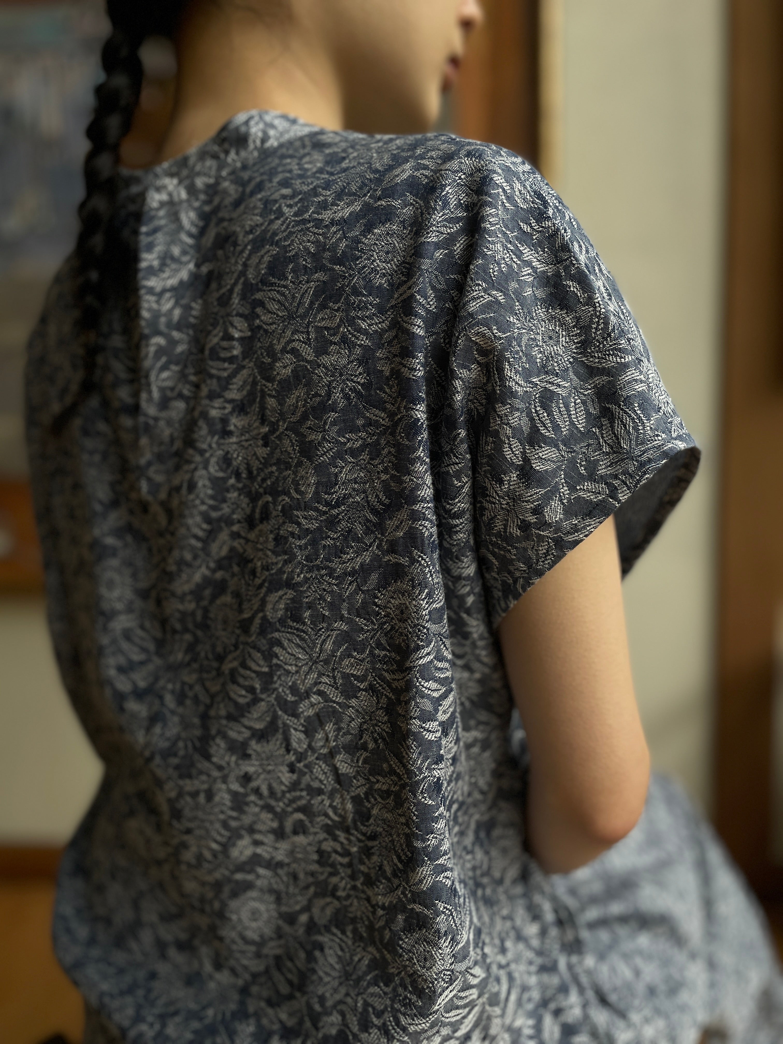 夏影 - Cotton Floral Jacquard Dress -