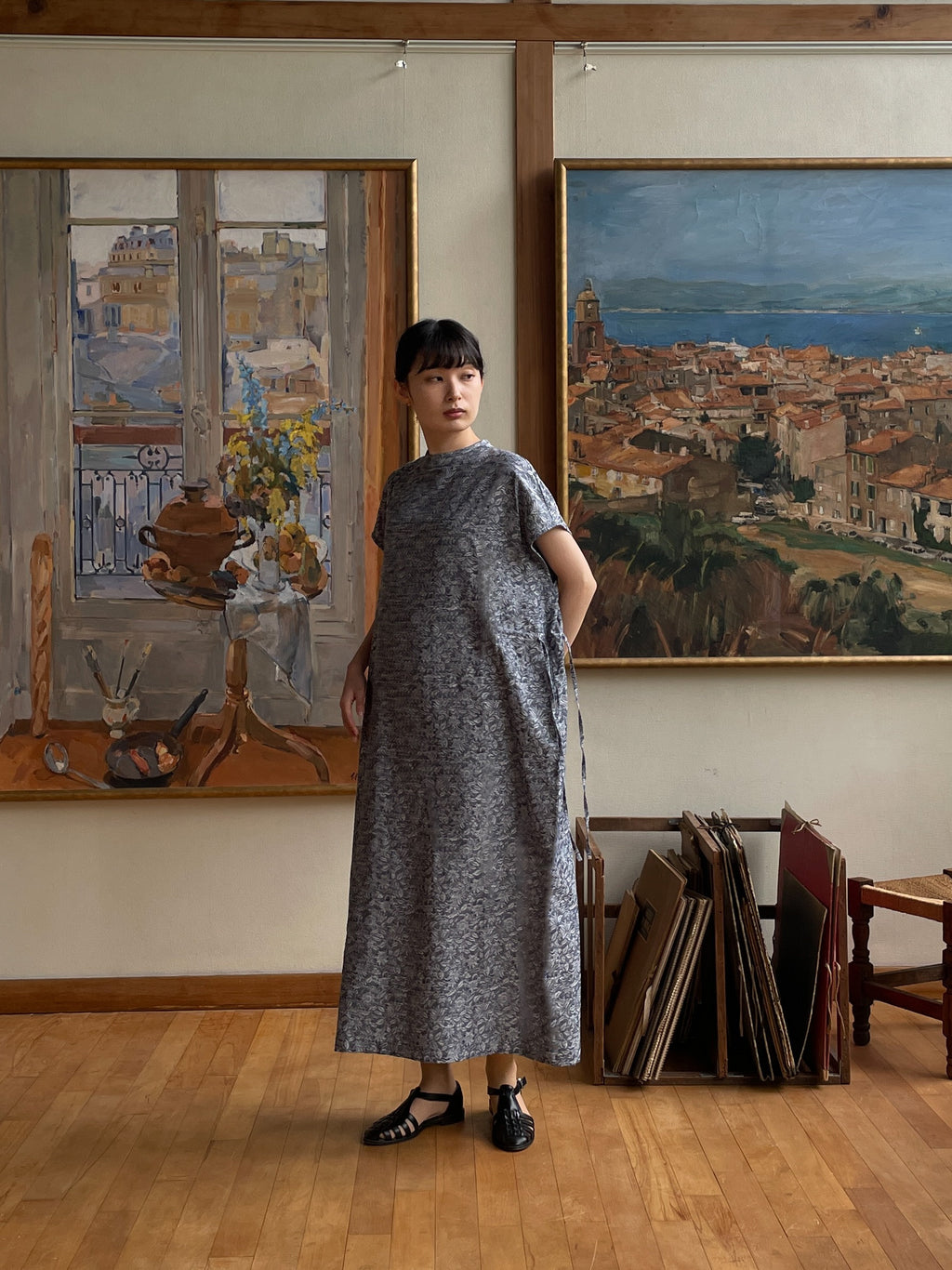 夏影 - Cotton Floral Jacquard Dress -