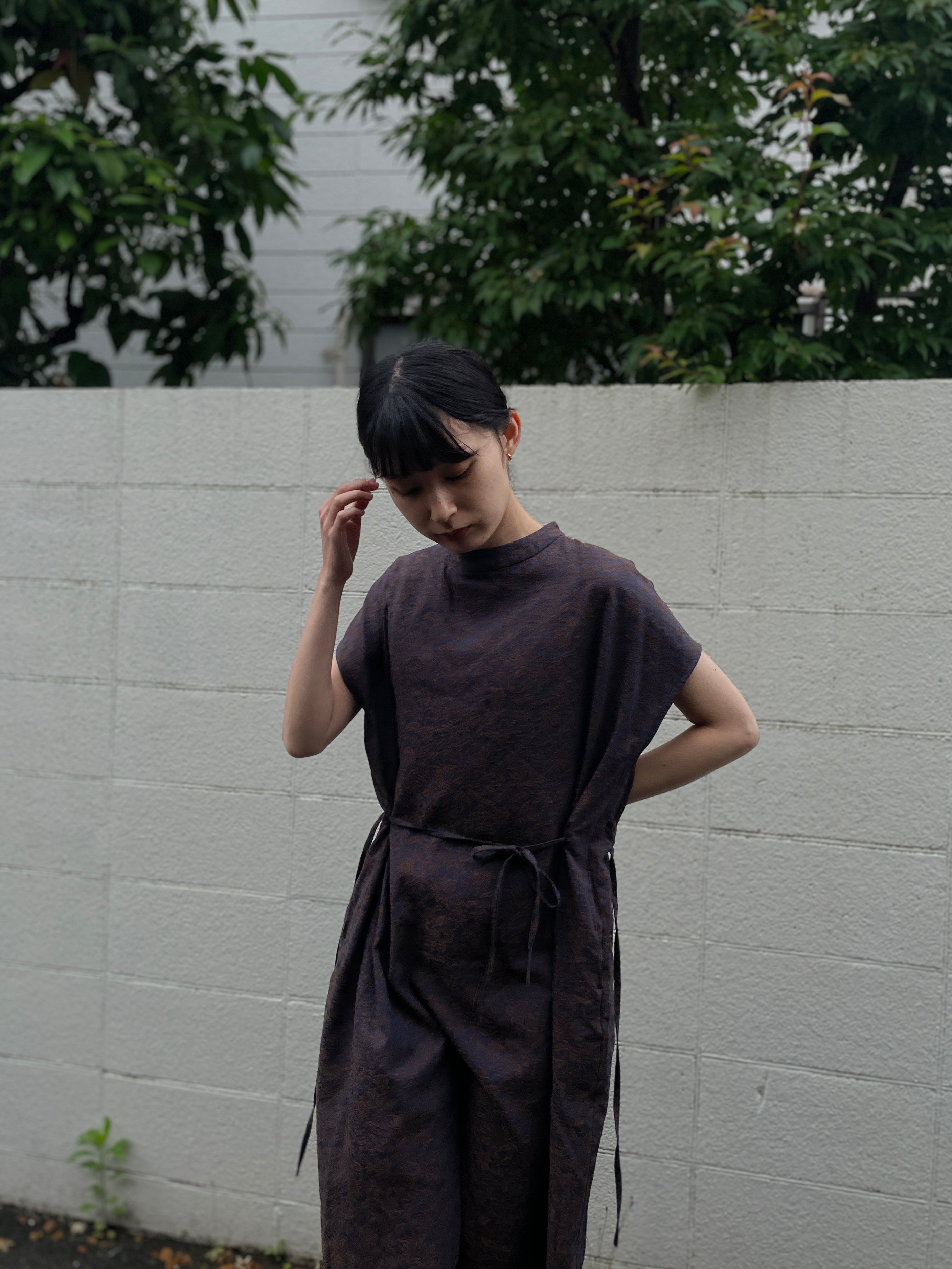 夏影 - Cotton Floral Jacquard Dress -