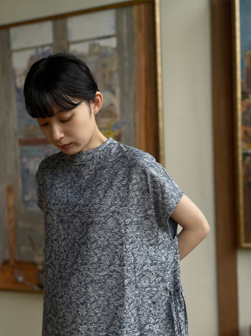 夏影 - Cotton Floral Jacquard Dress -