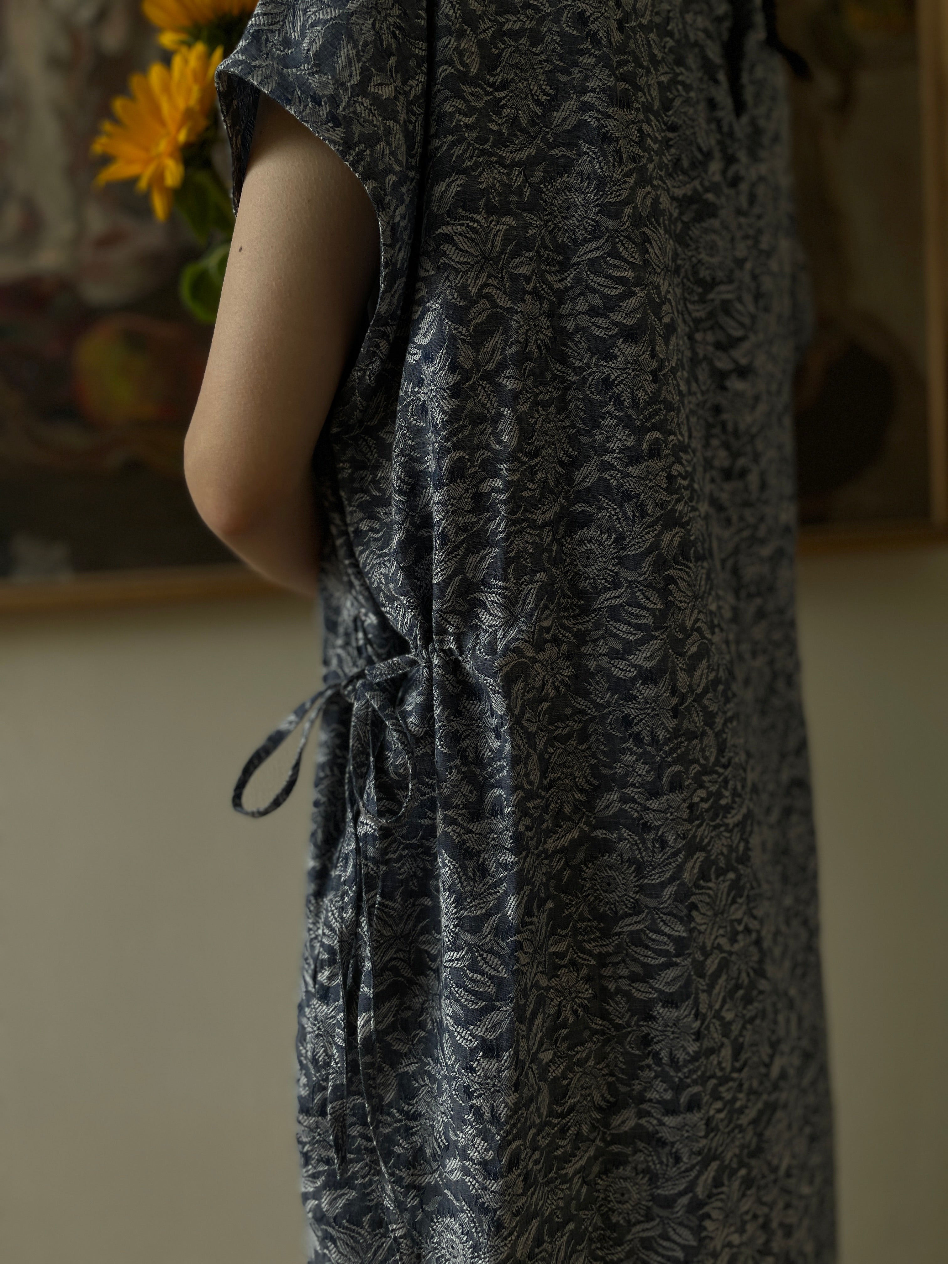 夏影 - Cotton Floral Jacquard Dress -