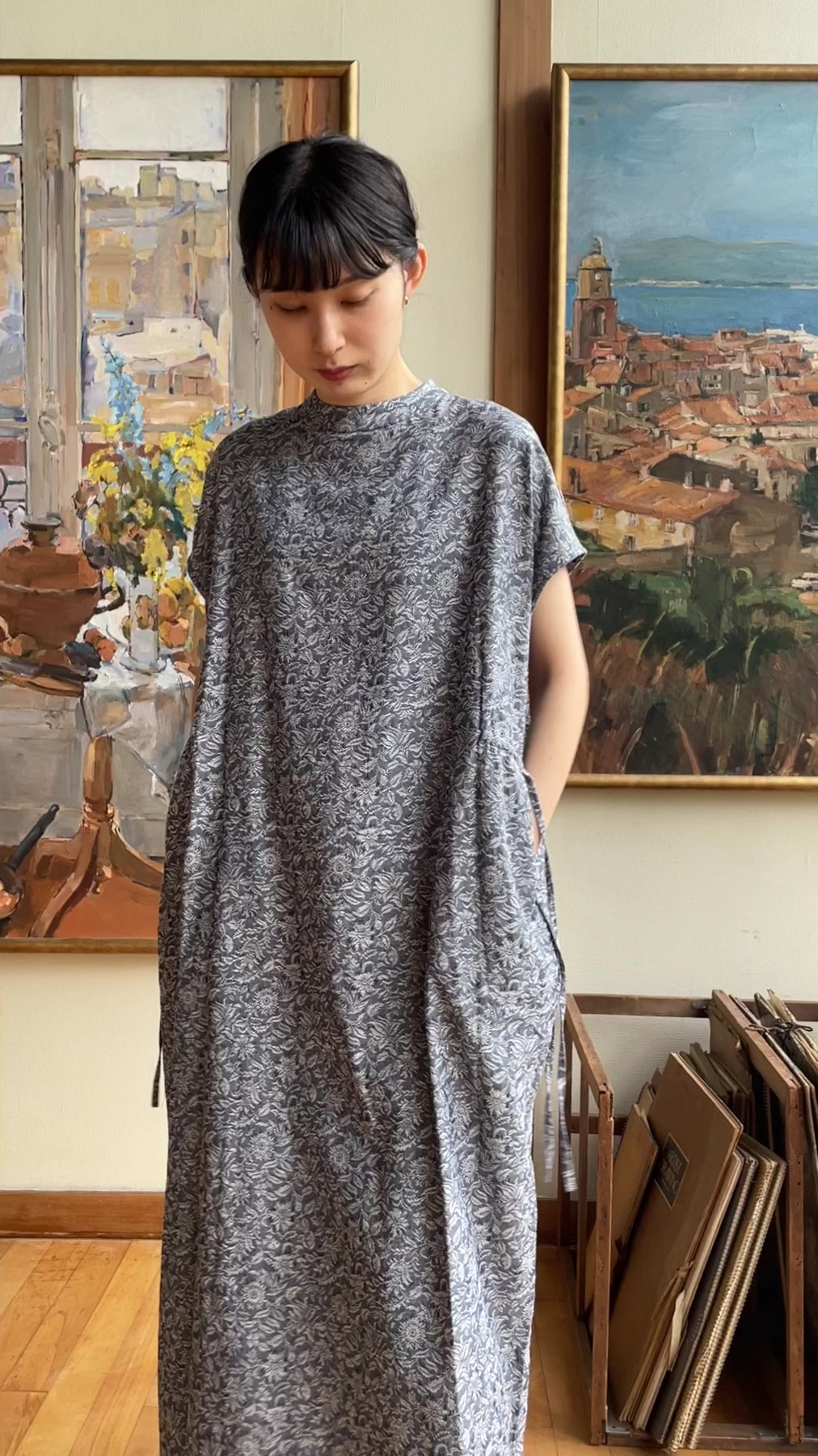 夏影 - Cotton Floral Jacquard Dress -