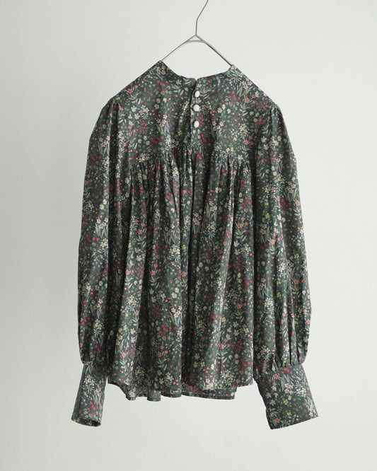花結び - Cotton Floral Blouse -