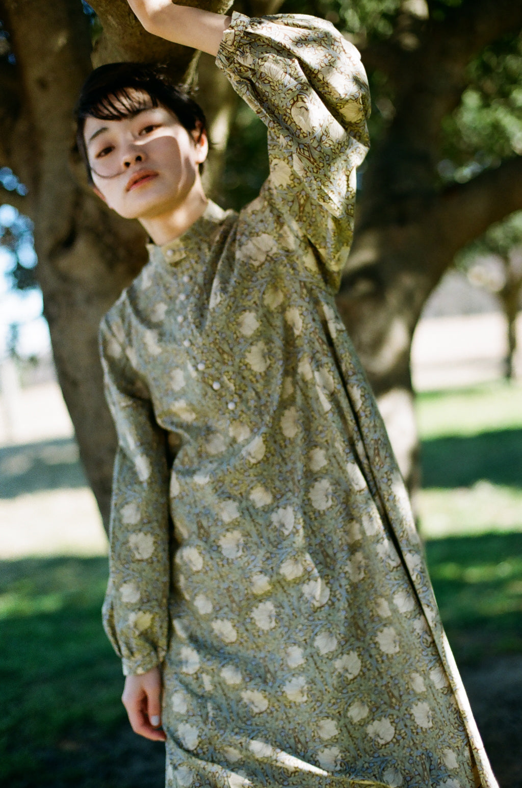 るりはこべ - William Morris Print Dress -