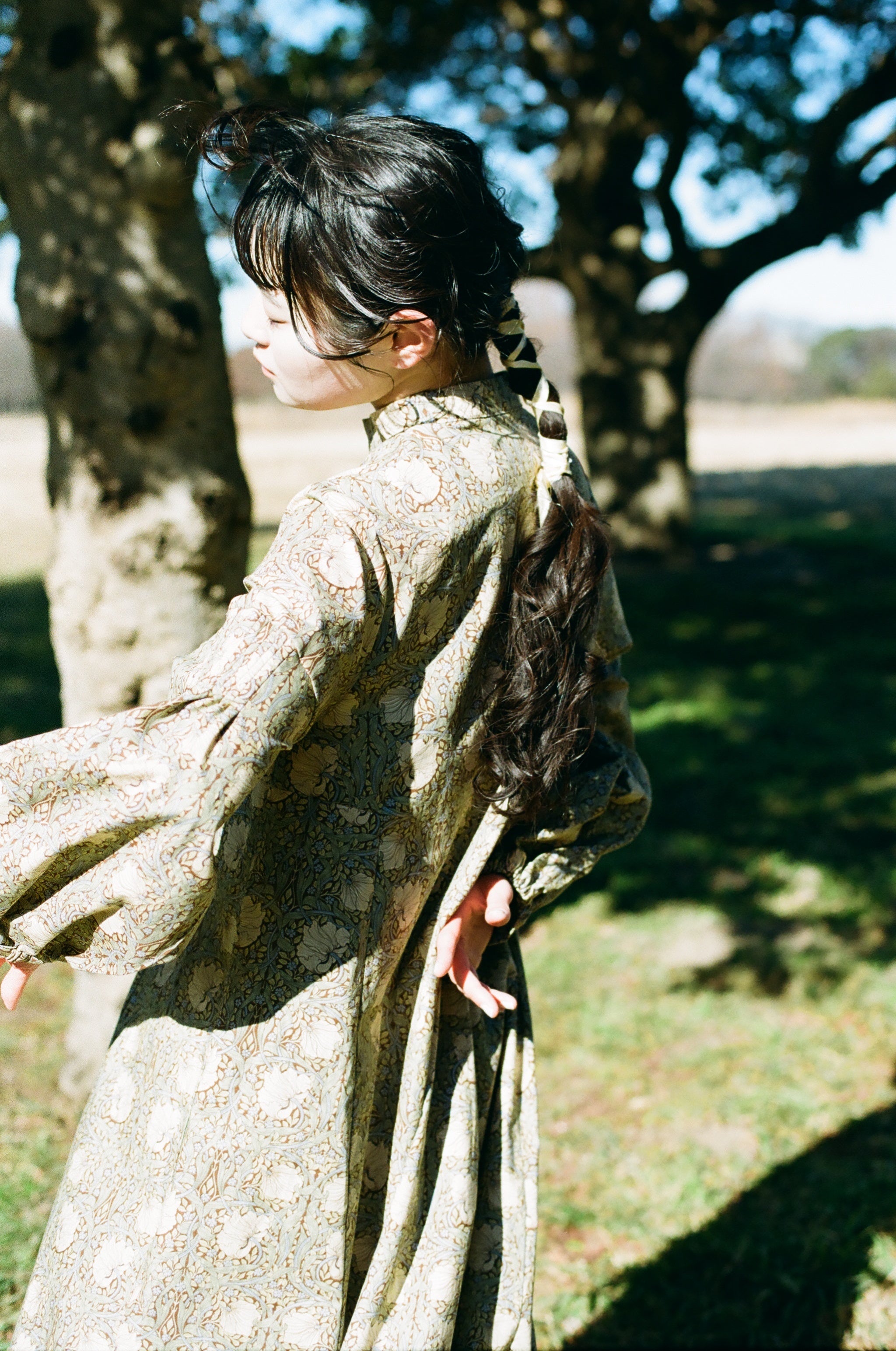 るりはこべ - William Morris Print Dress -