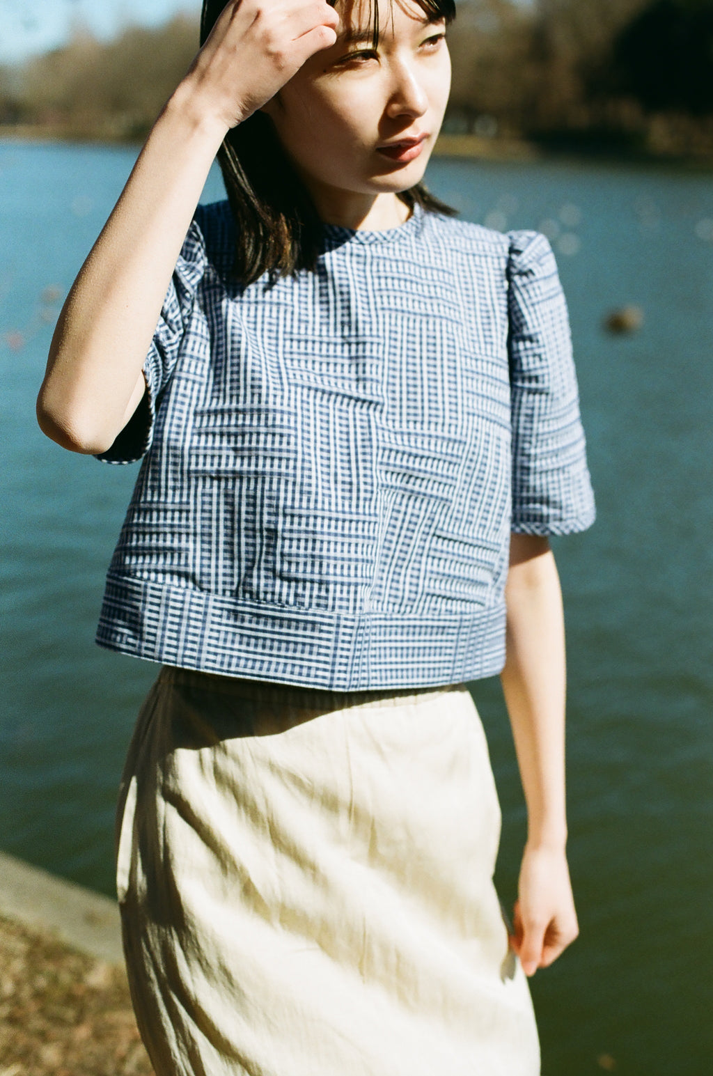 白雲 - Banshu-Ori Jacquard Blouse -