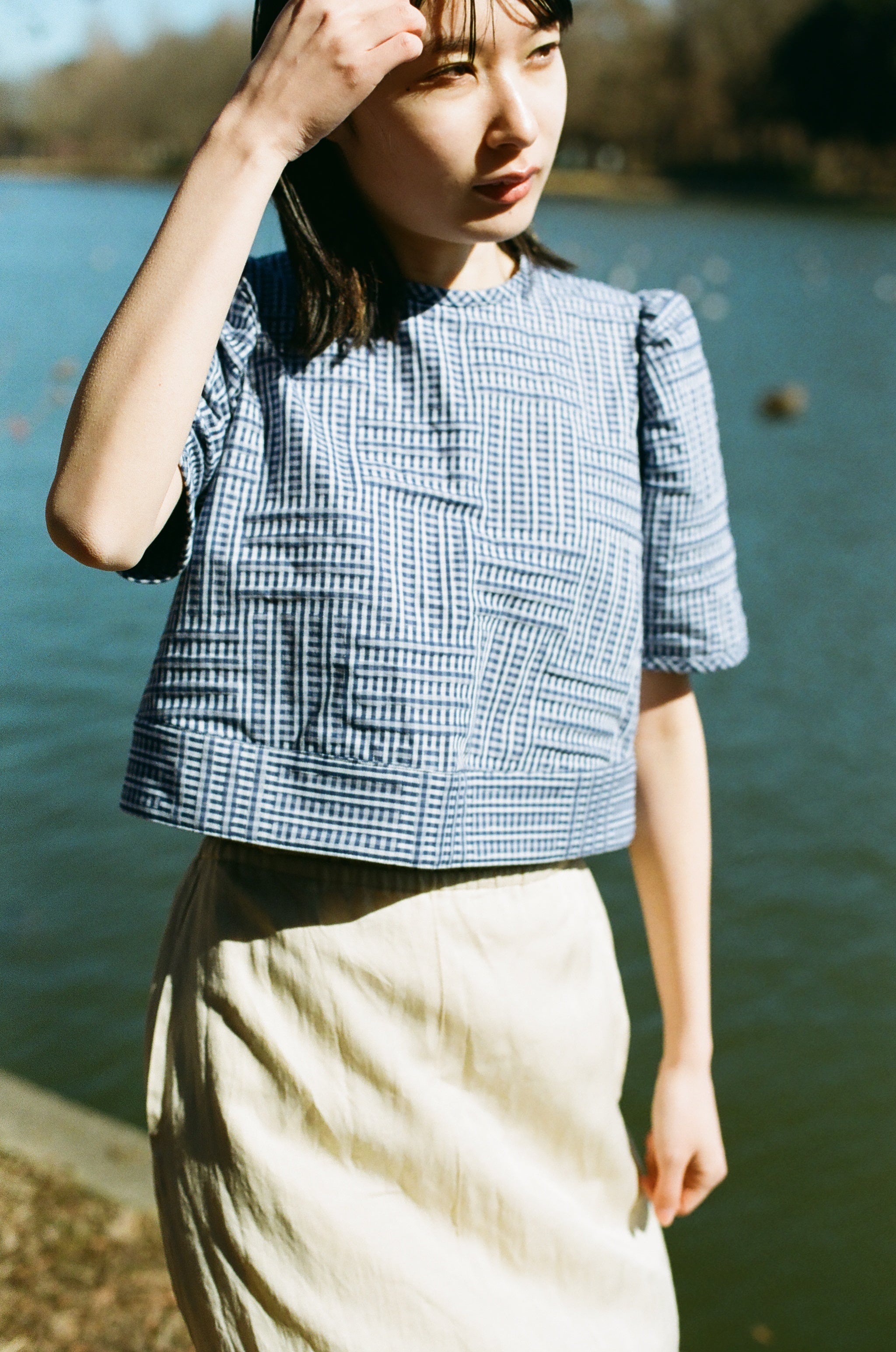 白雲 - Banshu-Ori Jacquard Blouse -