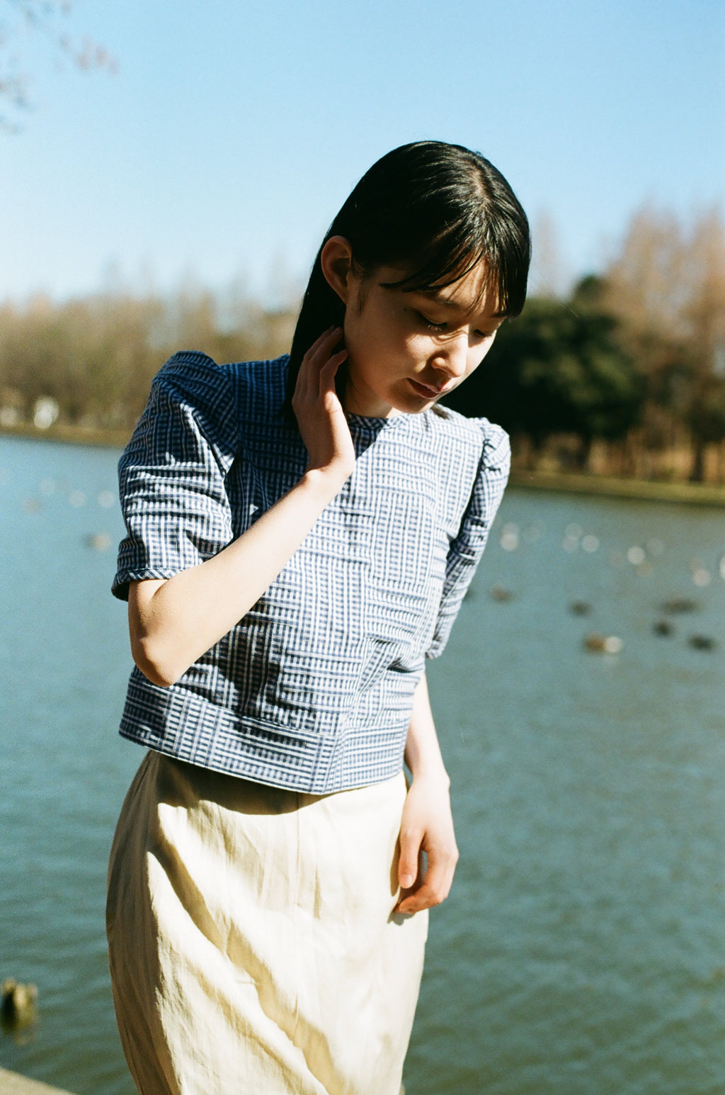白雲 - Banshu-Ori Jacquard Blouse -