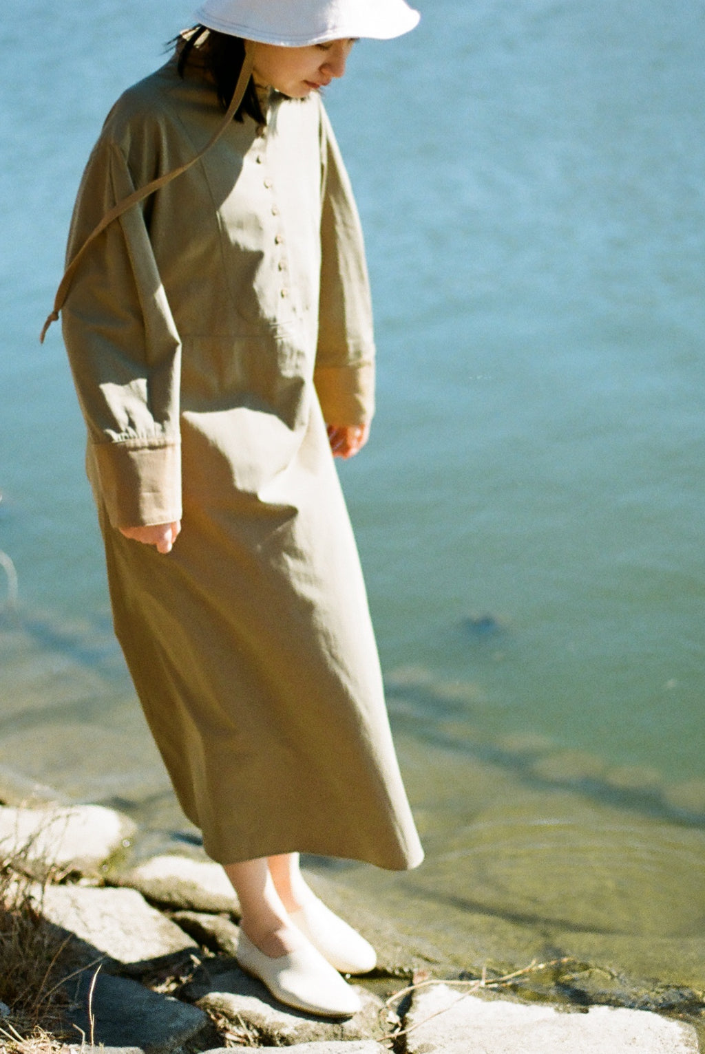 清明 - Chambray Long Shirt Dress -