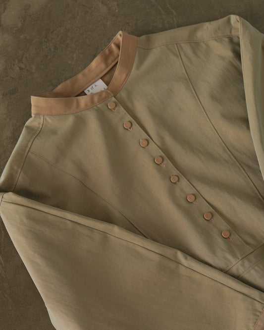 清明 - Chambray Long Shirt Dress -