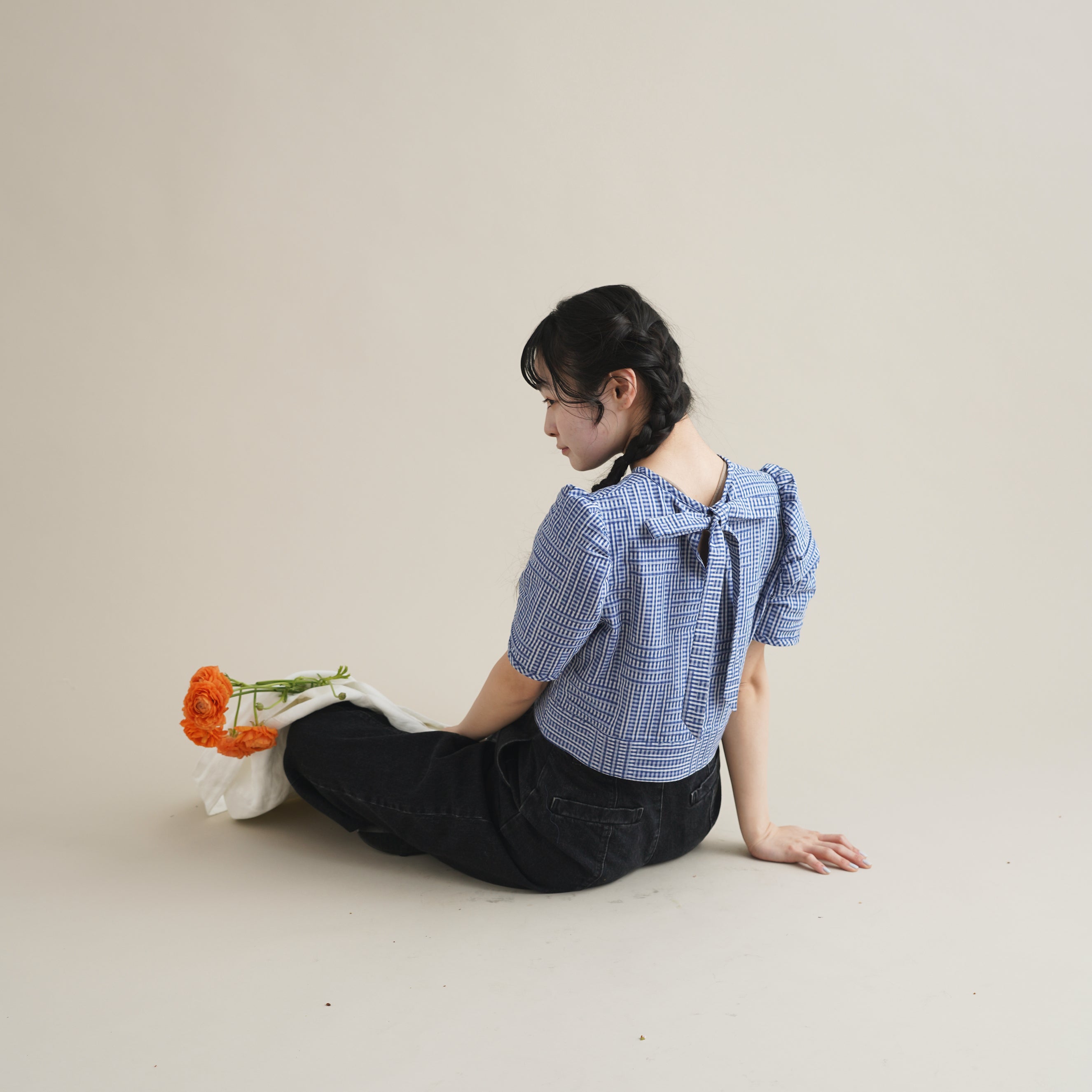 白雲 - Banshu-Ori Jacquard Blouse -