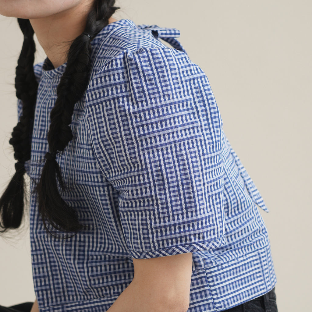 白雲 - Banshu-Ori Jacquard Blouse -